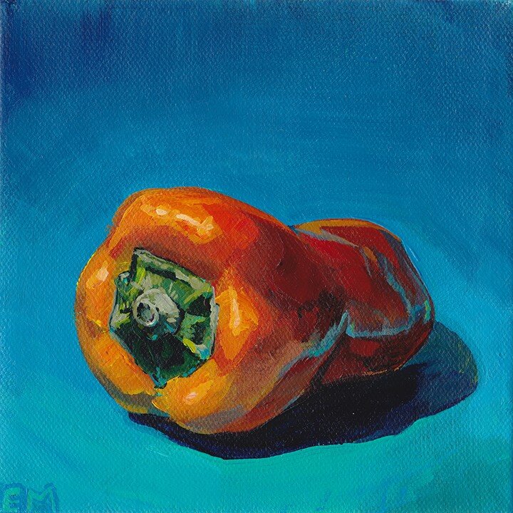 Hopped back on the #foodpaintchallenge train -It's been a bit! Hosted by @dennispfeil.art and @alaiganuza 

Piece is available on my website! 6x6&quot; acrylic on canvas

#arteverydayinmay #dailypaint #stilllife #chilipepper #acrylicpainting #artists