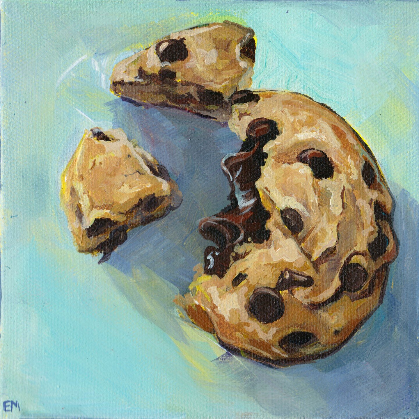 #foodpaintchallenge for this week! This one made me hungry 🍪6x6&quot; acrylic on canvas

This piece is available! Shop link in bio⭐

challenge hosted by @alaiganuza and @dennispfeil.art

#stilllife #stilllifepainting #acrylicpainting #foodart #choco