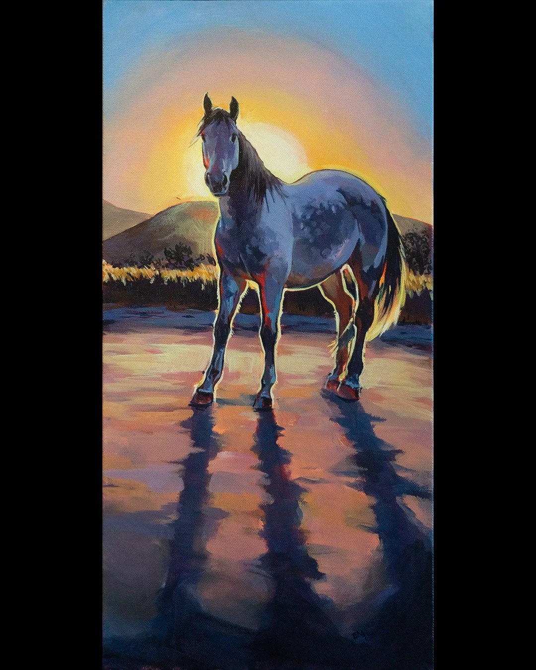 "Atlas" is one of my newest pieces! He's 10x20" acrylic on canvas. 

#originalart #equestrianart #horsepainting #horseart #acrylicpainting #artistsoninstagram #sunset