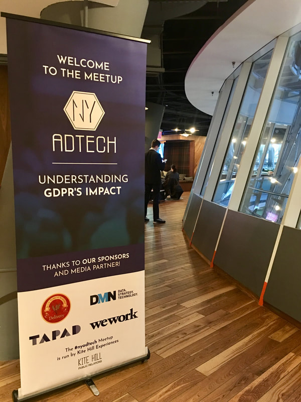 APRIL: Kite Hill PR hosts standing-room only AdTech NYC Meetup on the Impacts of GDPR    