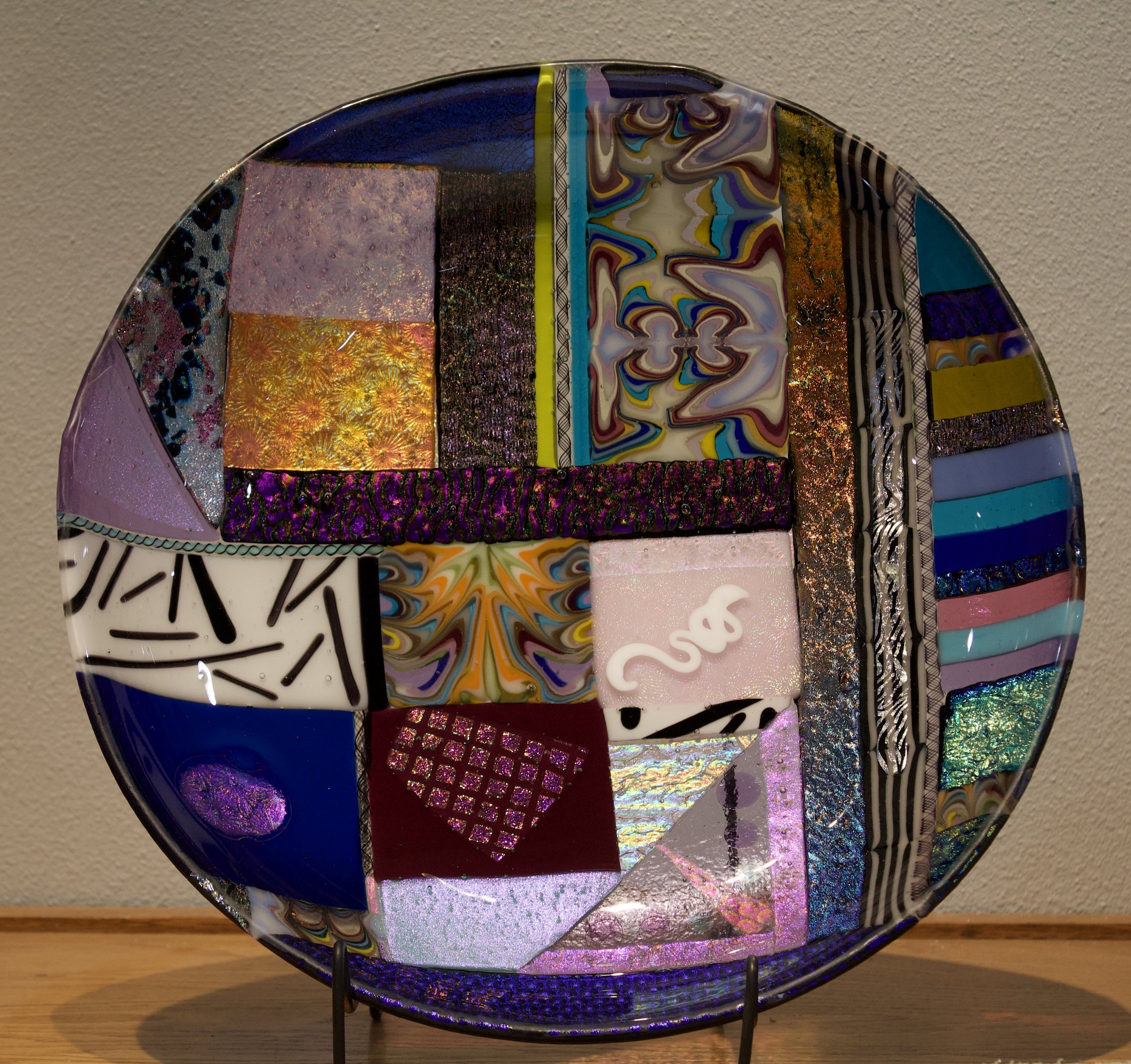 Fused glass fancy 15" bowl