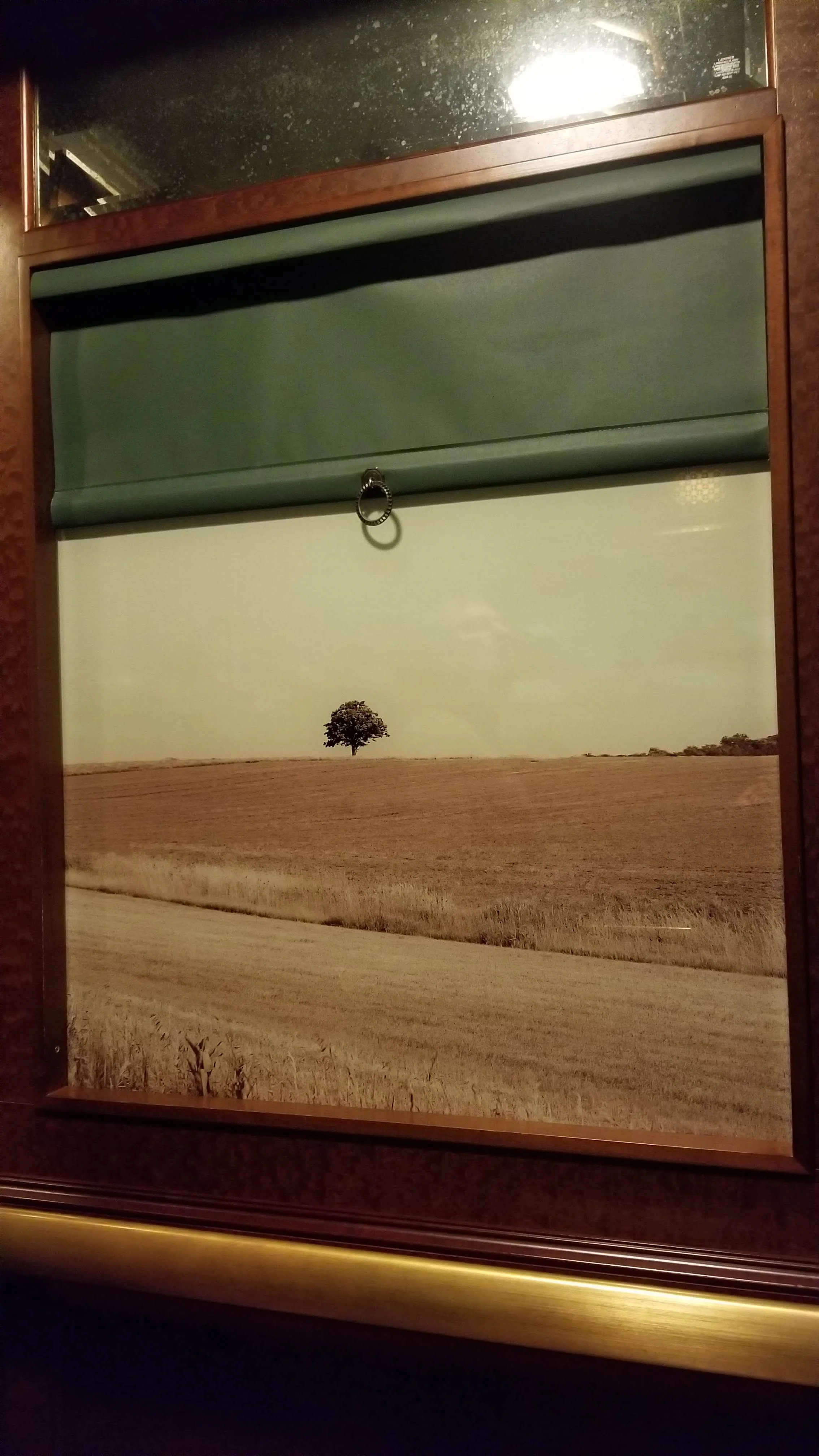 The view from the train car elevator.