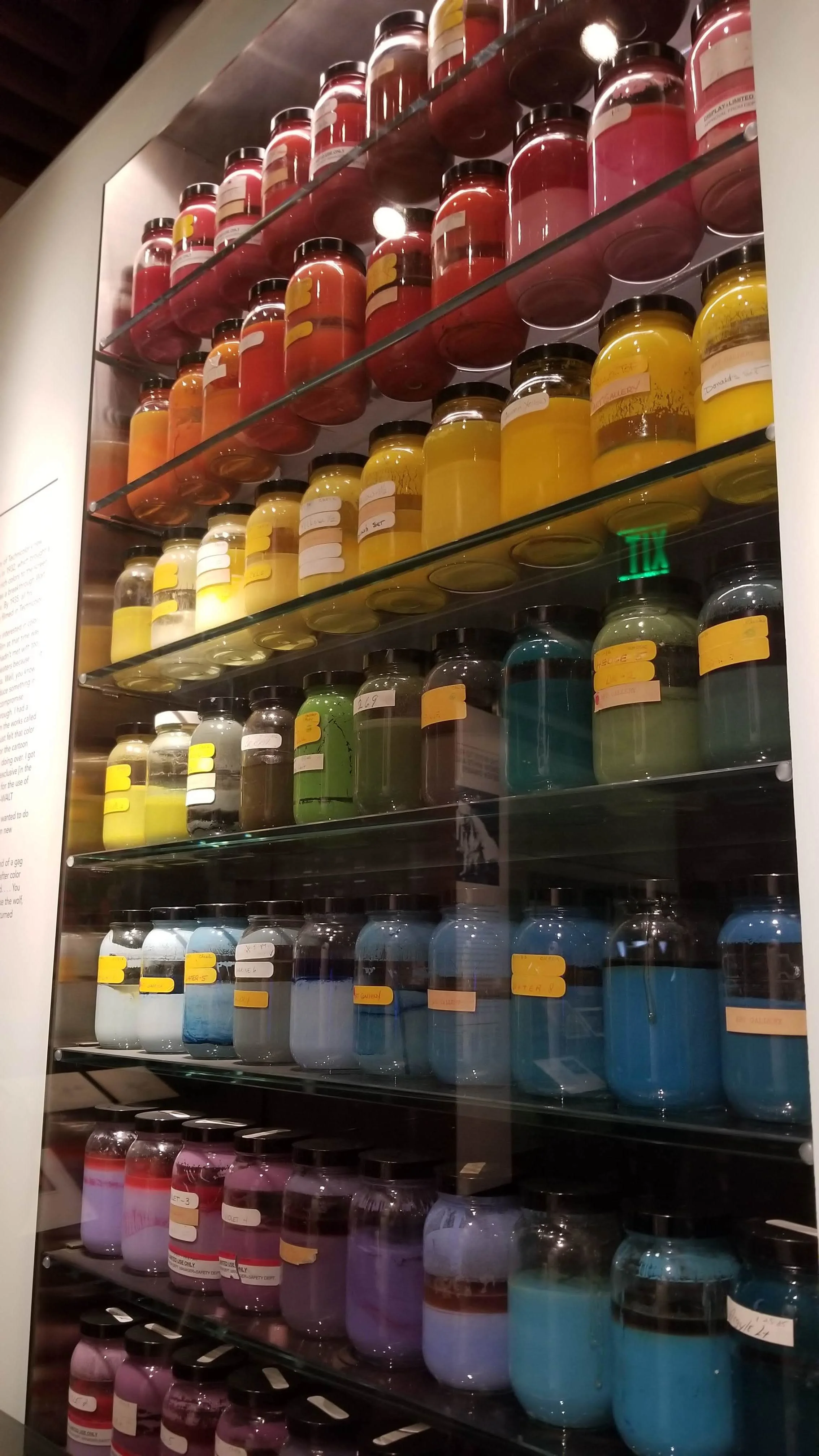 Pigments used in the Ink & Paint department.