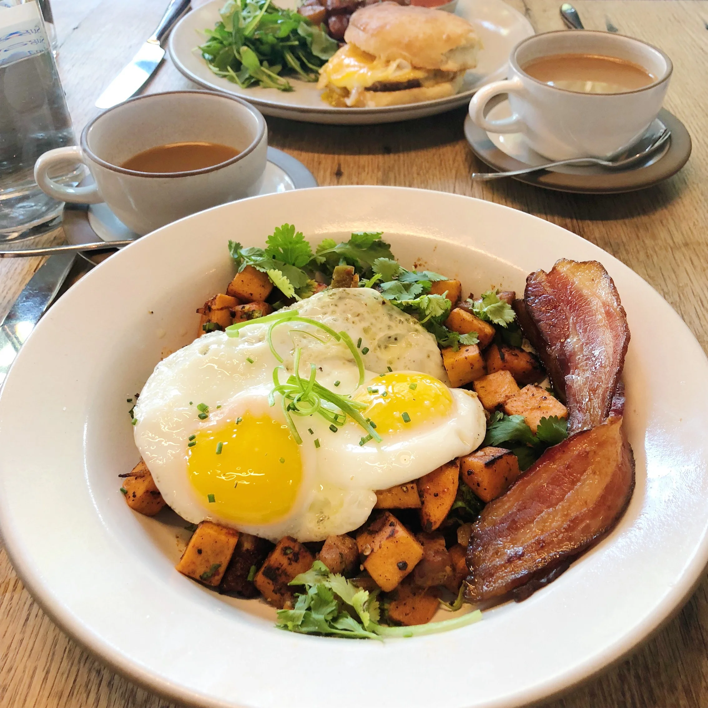 Sweet Potato Hash with Bacon at Cafe No Se