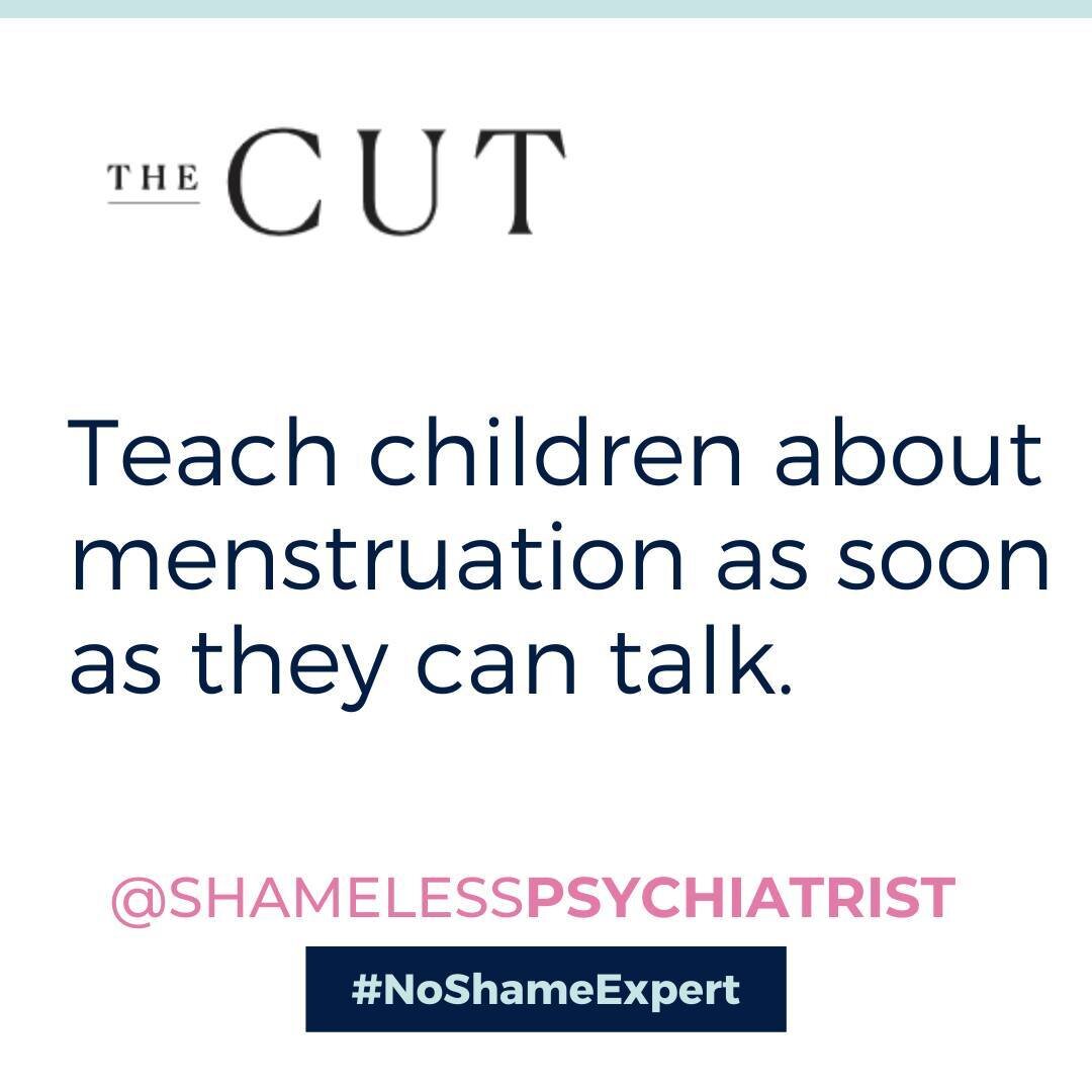 It was great to be included in an interview with @thecut to talk about how parents can discuss menstruation in connection with sex education with their children.

The scaffolding remains the same regardless of age when it comes to discussing periods 