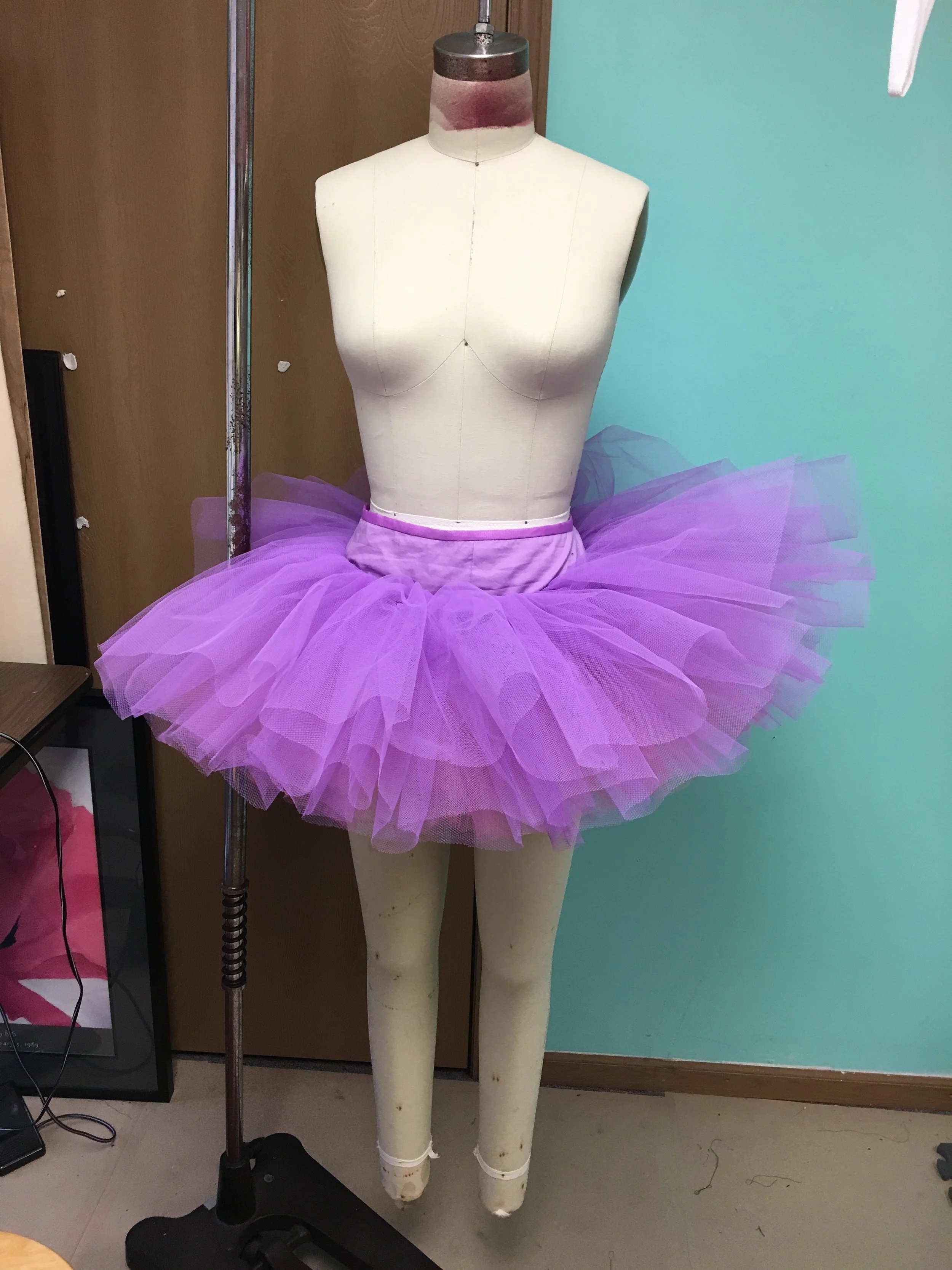 All of the net on the pant before tacking