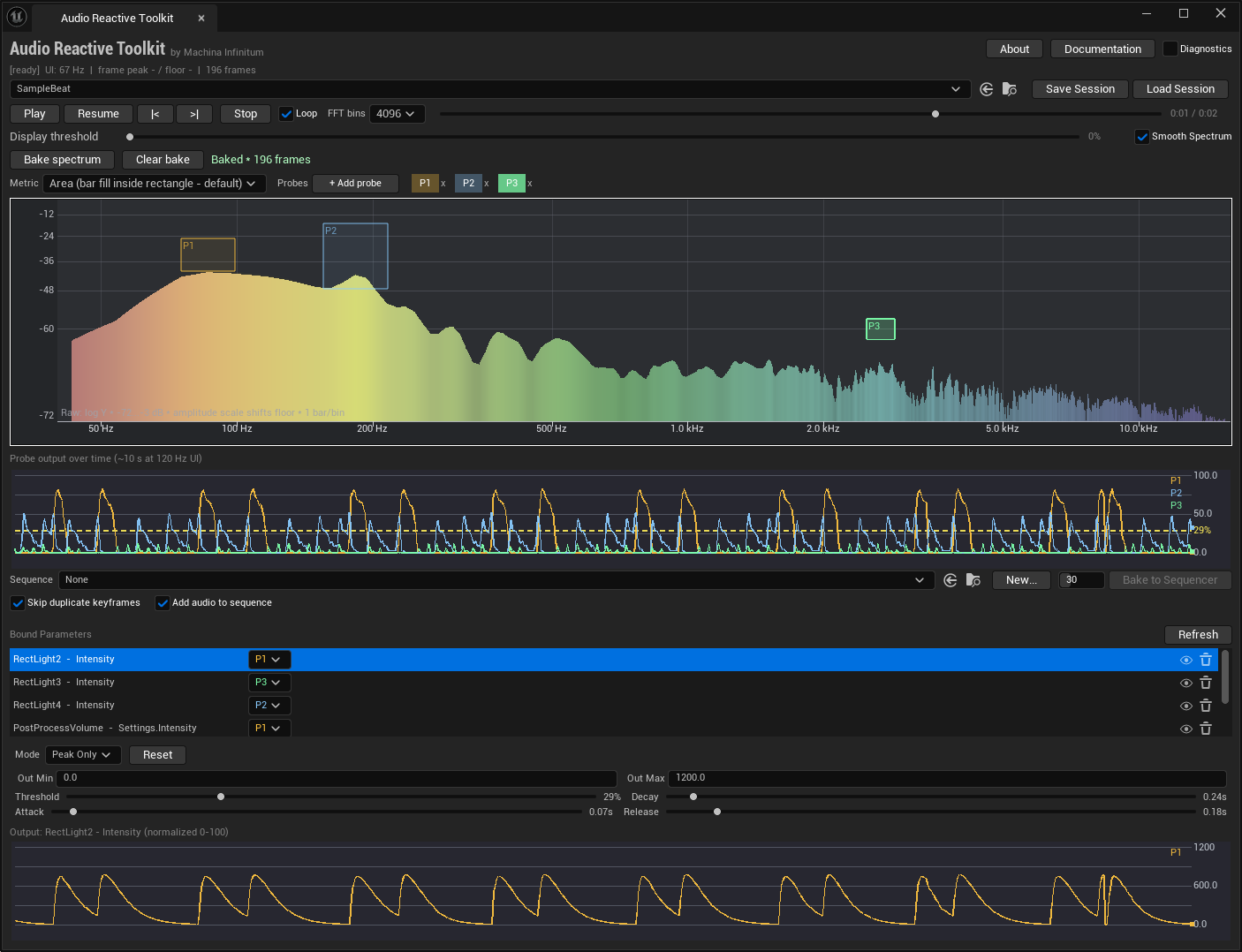 The Audio Reactive Toolkit panel overview