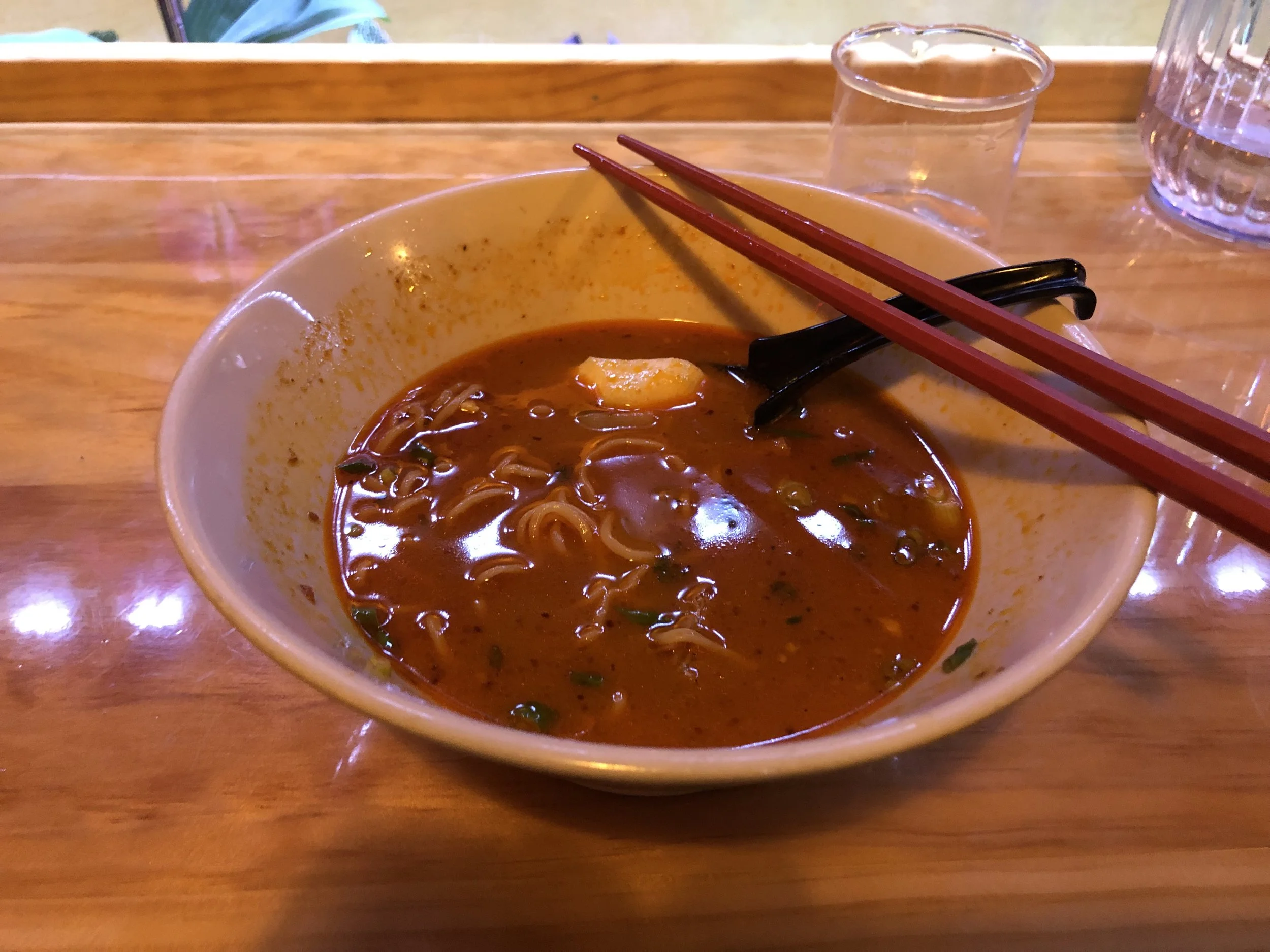 Mendez’s half-eaten spicy ramen.