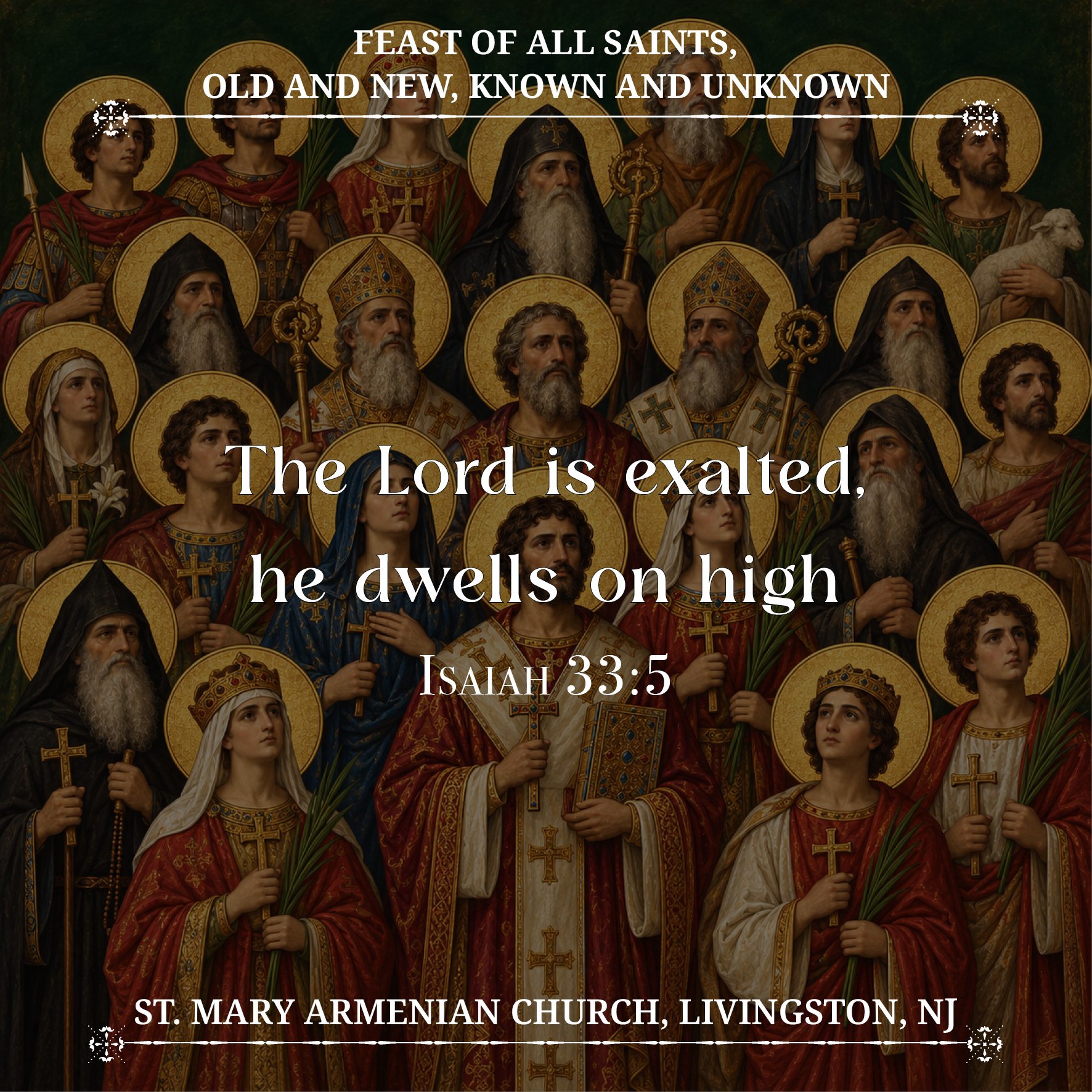 October 31, 2026 - Feast of All Saints, Old and New, Known and Unknown