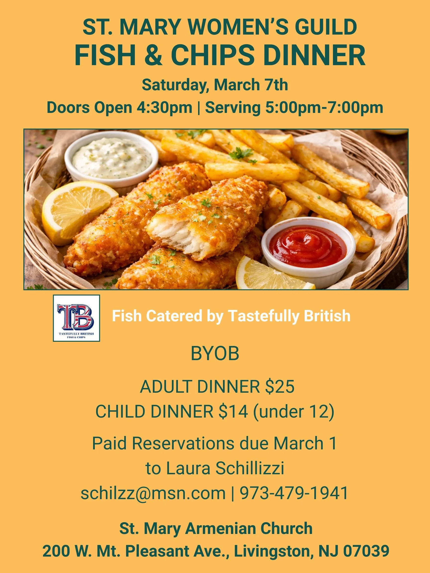 St. Mary Women’s Guild Fish &amp; Chips Dinner