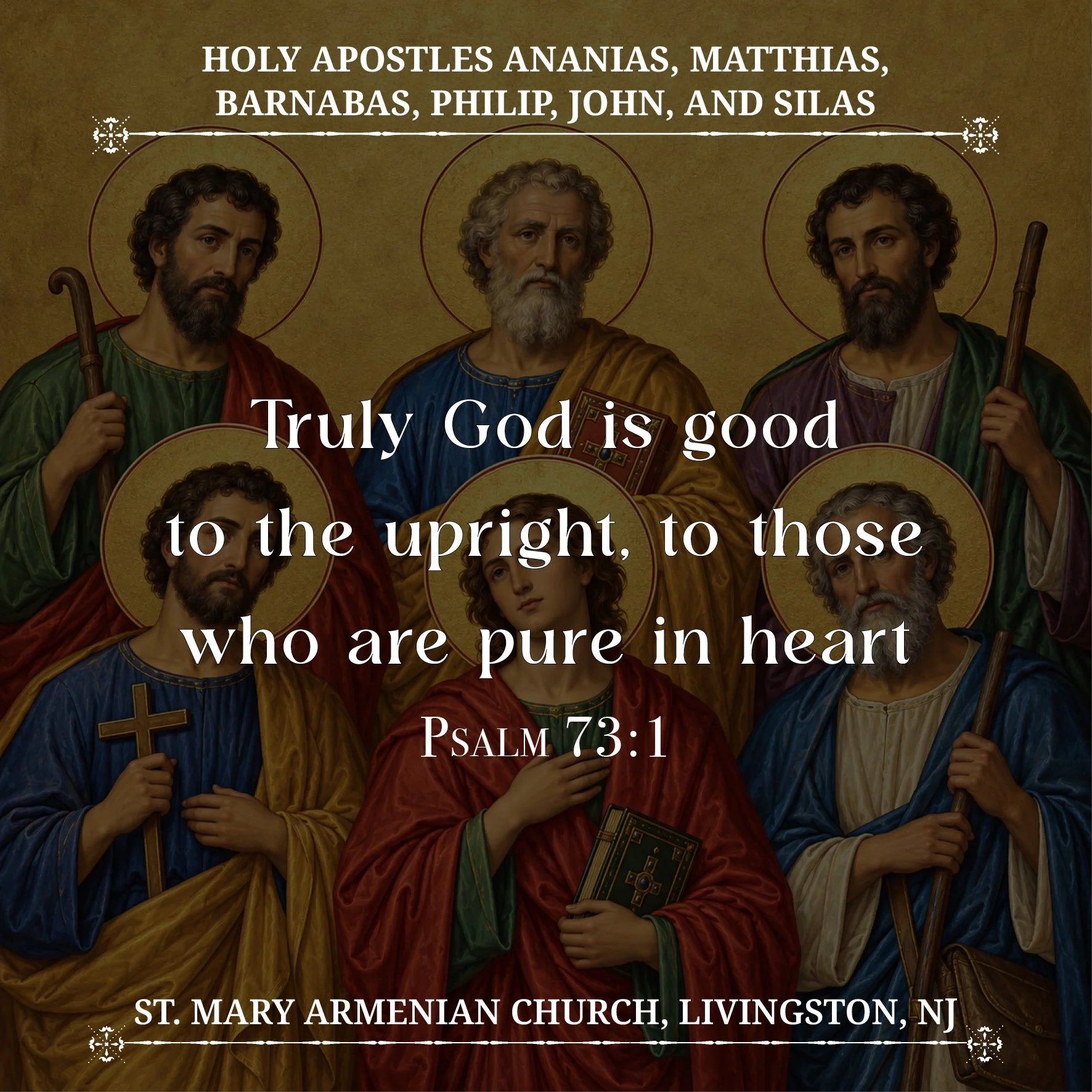 October 13, 2026 - Holy Apostles Ananias, Matthias, Barnabas, Philip, John, and Silas (Silvanus)