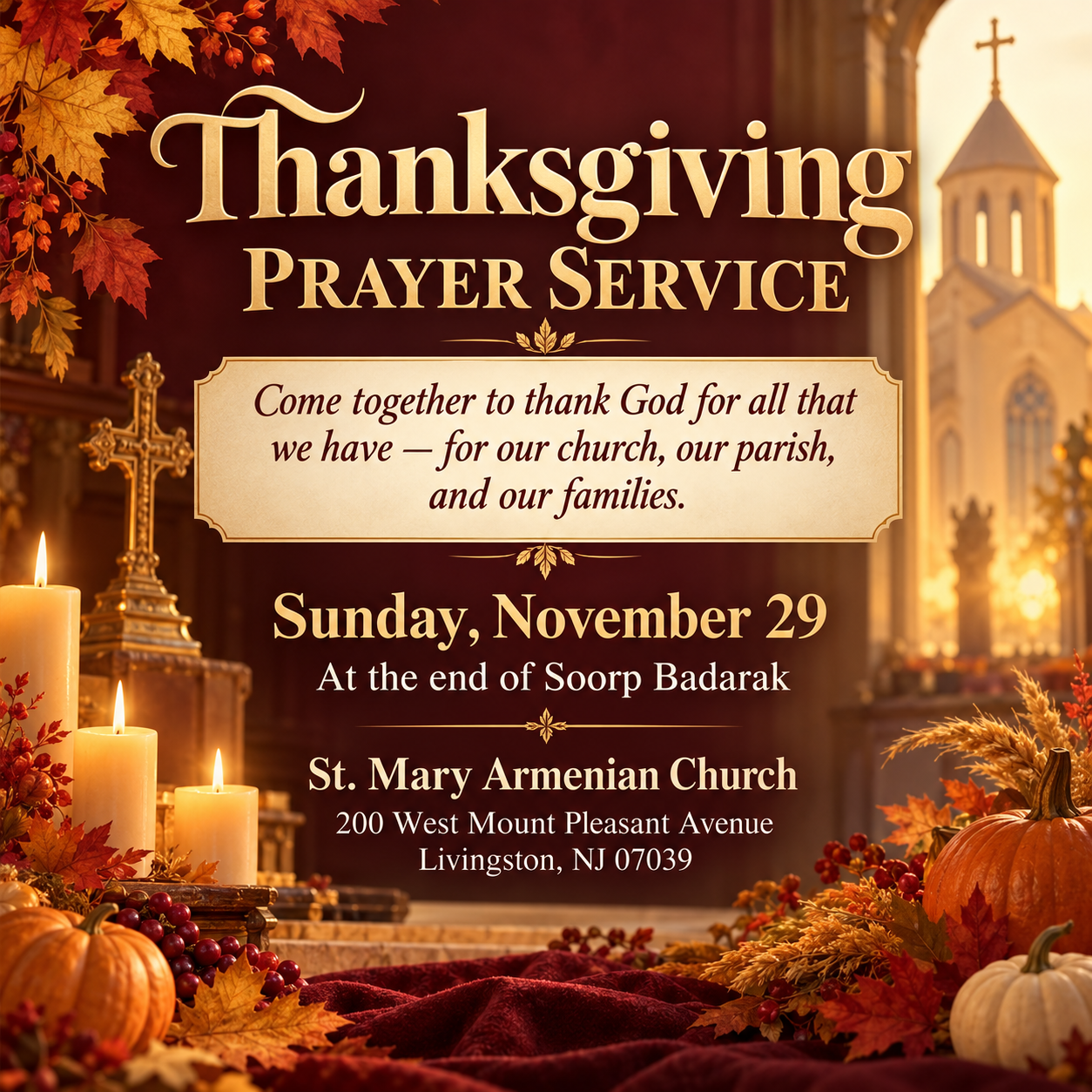 Thanksgiving Prayer Service
