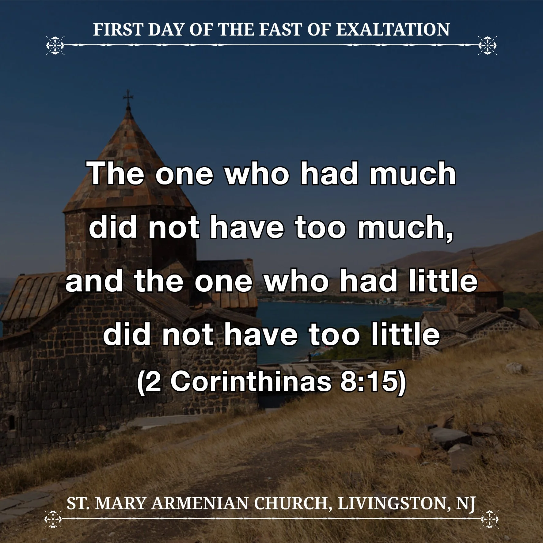 September 7, 2026 - First Day of the Fast of Exaltation