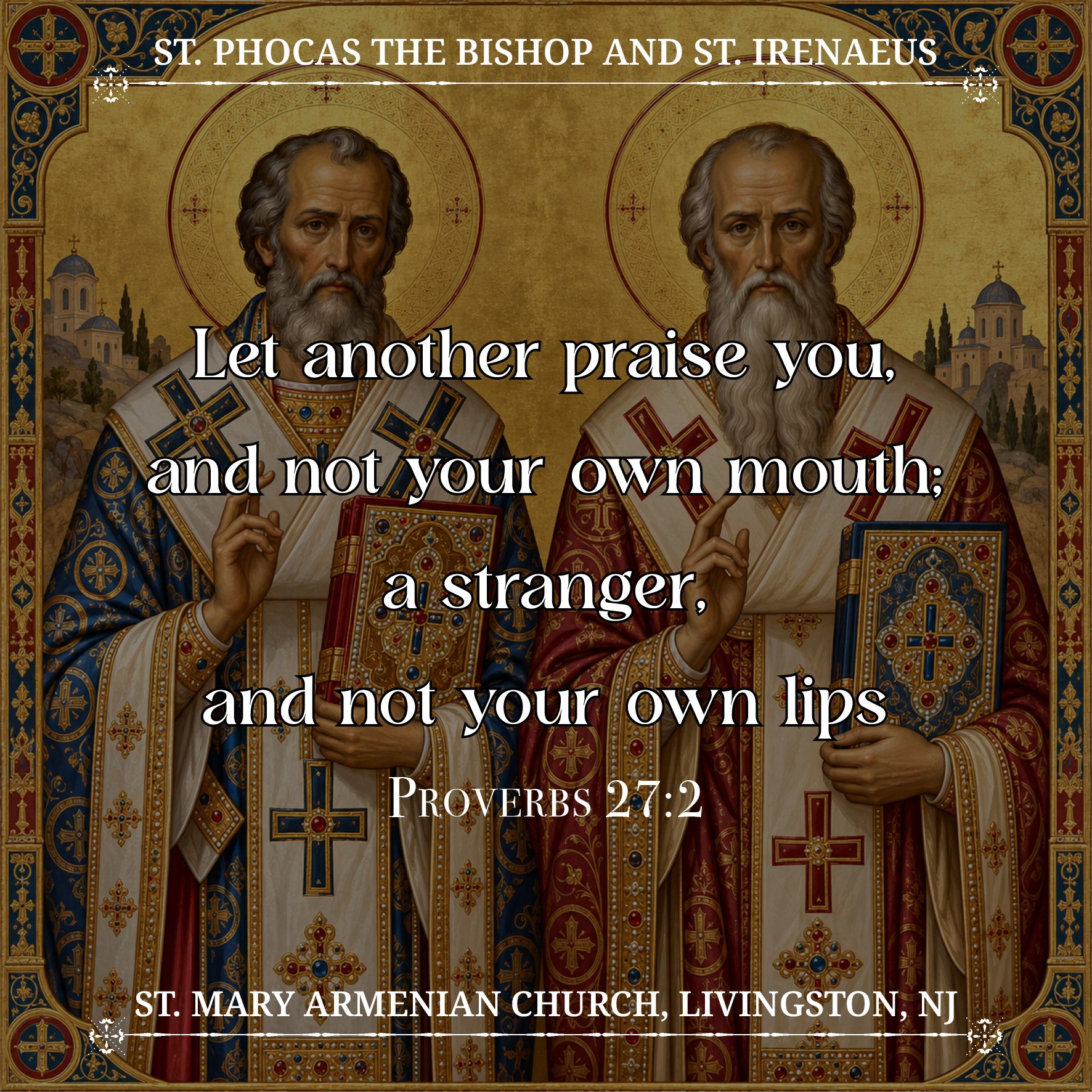 October 5, 2026 - St. Phocas the Bishop and St. Irenaeus