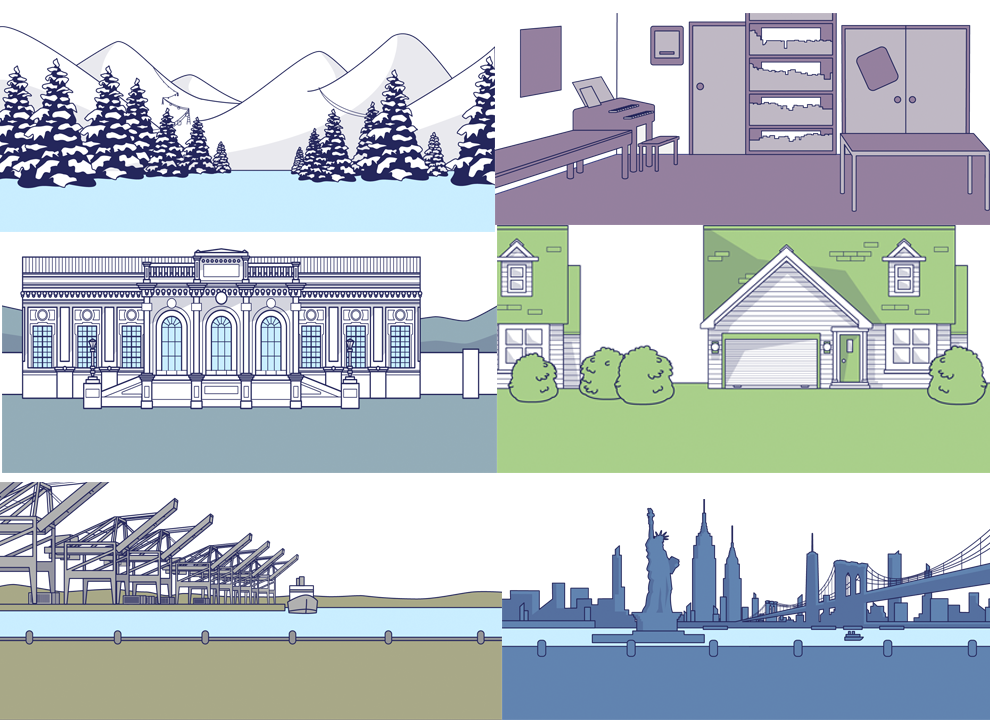 The background represents the location where I wrote the song. There are 9 locations total in year 1 of Song A Day.