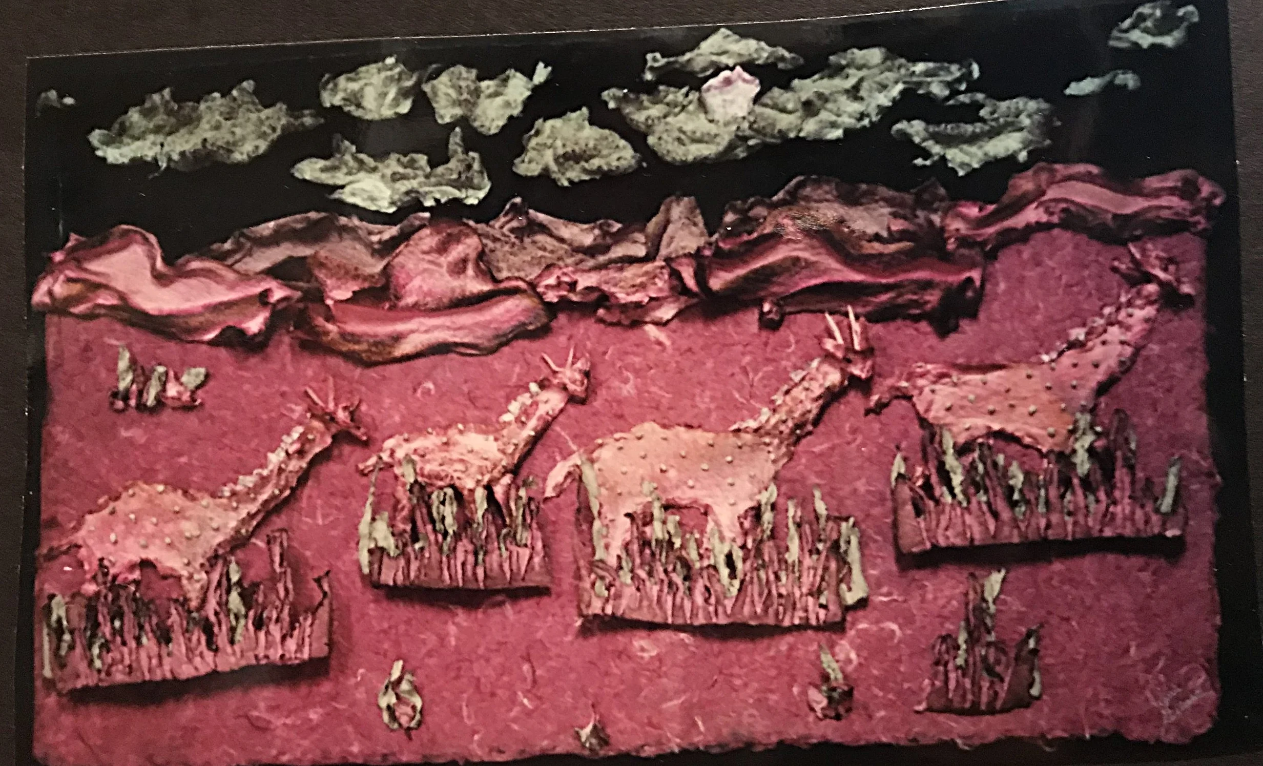 Giraffes at night in the Savannah