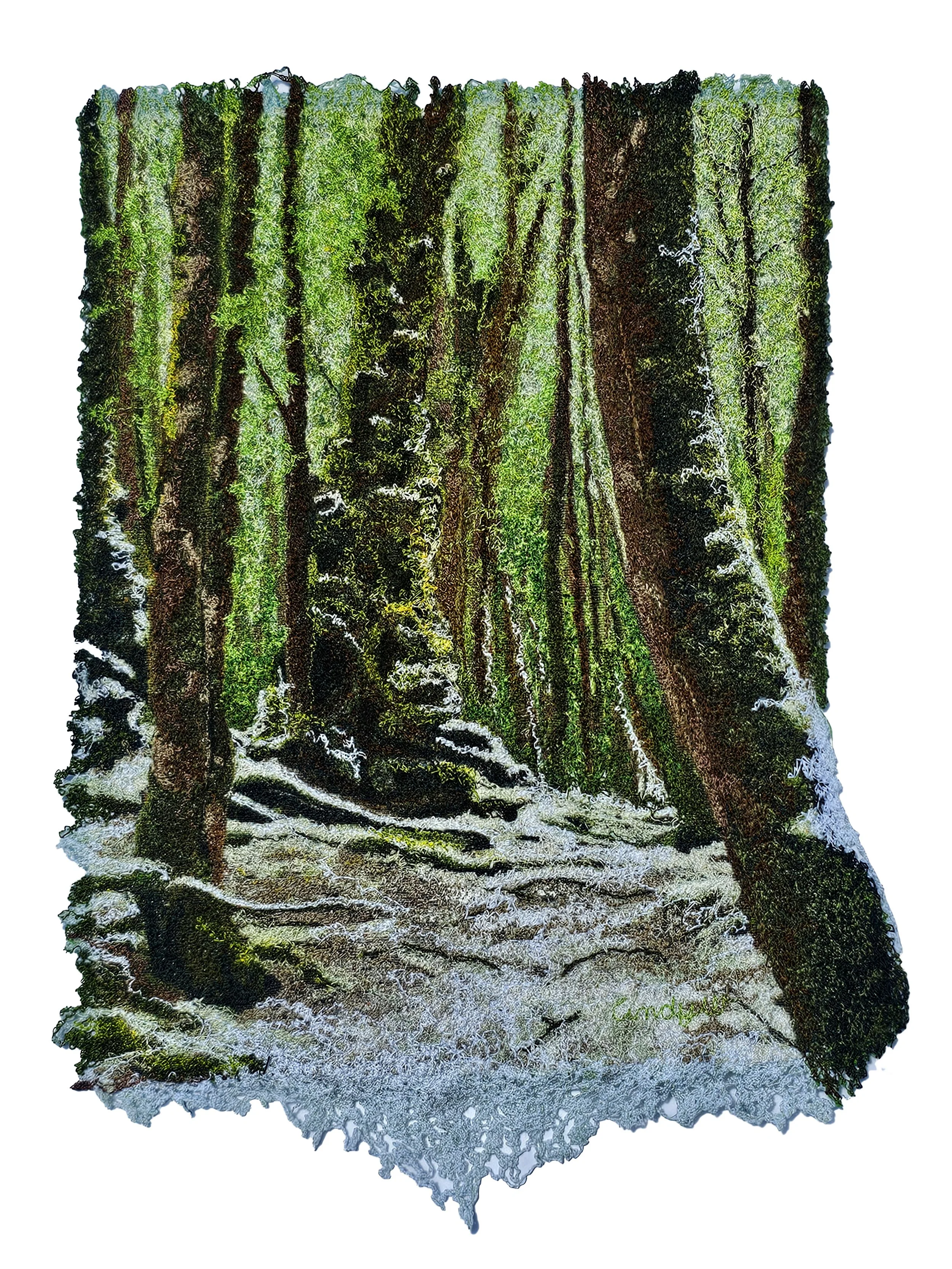 Kiss of Snow Textile Art by Cindy Watkins