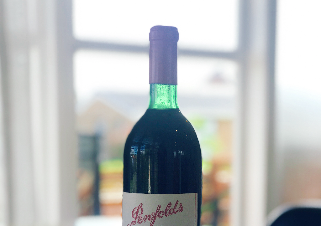 A good indicator of proper storage - wine level still in neck.