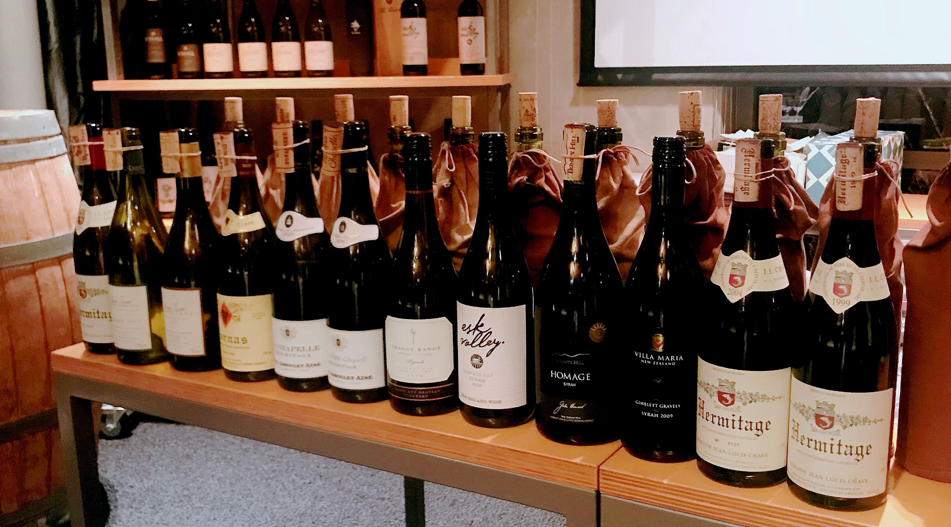 The twelve Syrahs we tasted side-by-side.