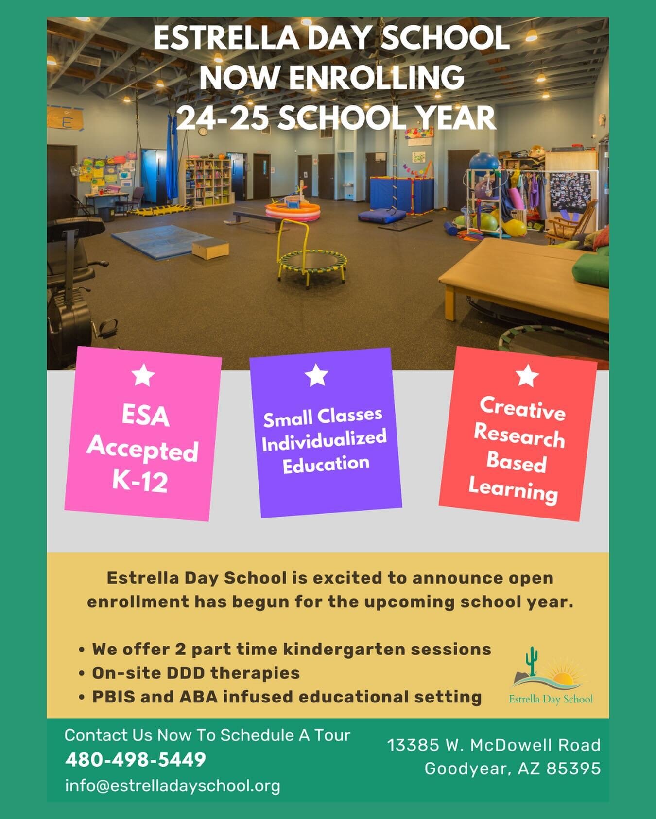 Estrella Day School is now accepting enrollment applications for the 24-35 academic year. Contact us today!