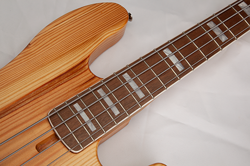 StoryWood 4R-5 J-bass bound block neck reclaimed wood