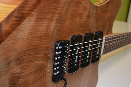 StoryWood 4R-3 reclaimed redwood offset guitar 3 P90