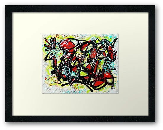 Framed Print - Graffiti Number 8 2019 Digital - Adobe Sketch, iPad Pro, & Apple Pencil. $$ PURCHASE PRINTS HERE $$