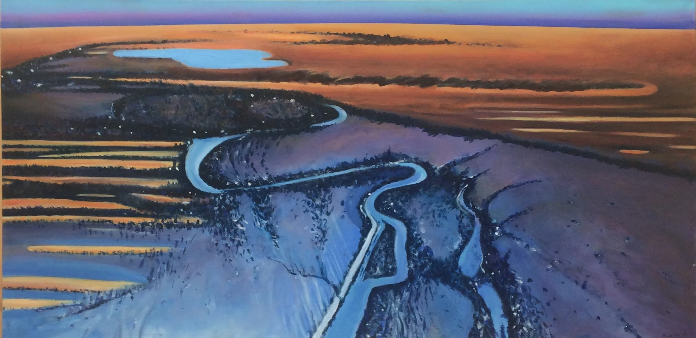 14. Eyre Aerial | Oil on Canvas 91.5 x 183 cm | $6,500
