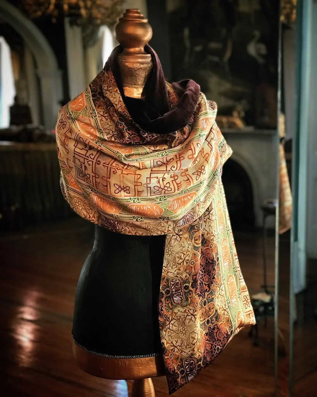 The Arabesque silk and velvet wrap