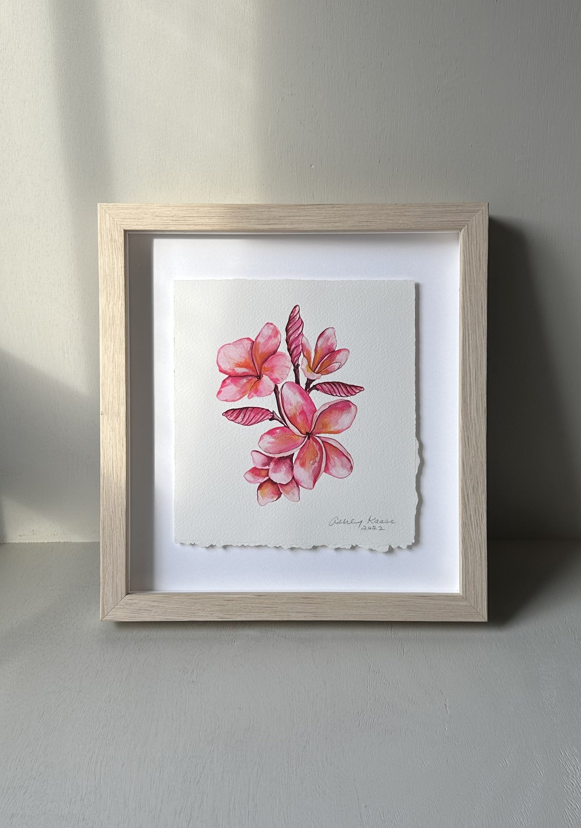Hot Pink Plumerias - Original Painting
