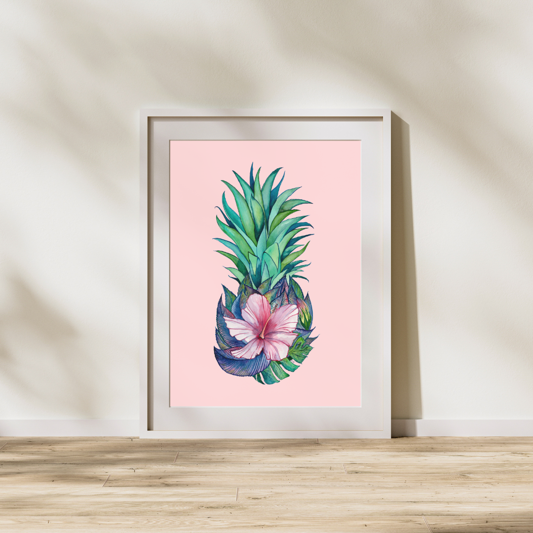 Pink Hibiscus Pina Print