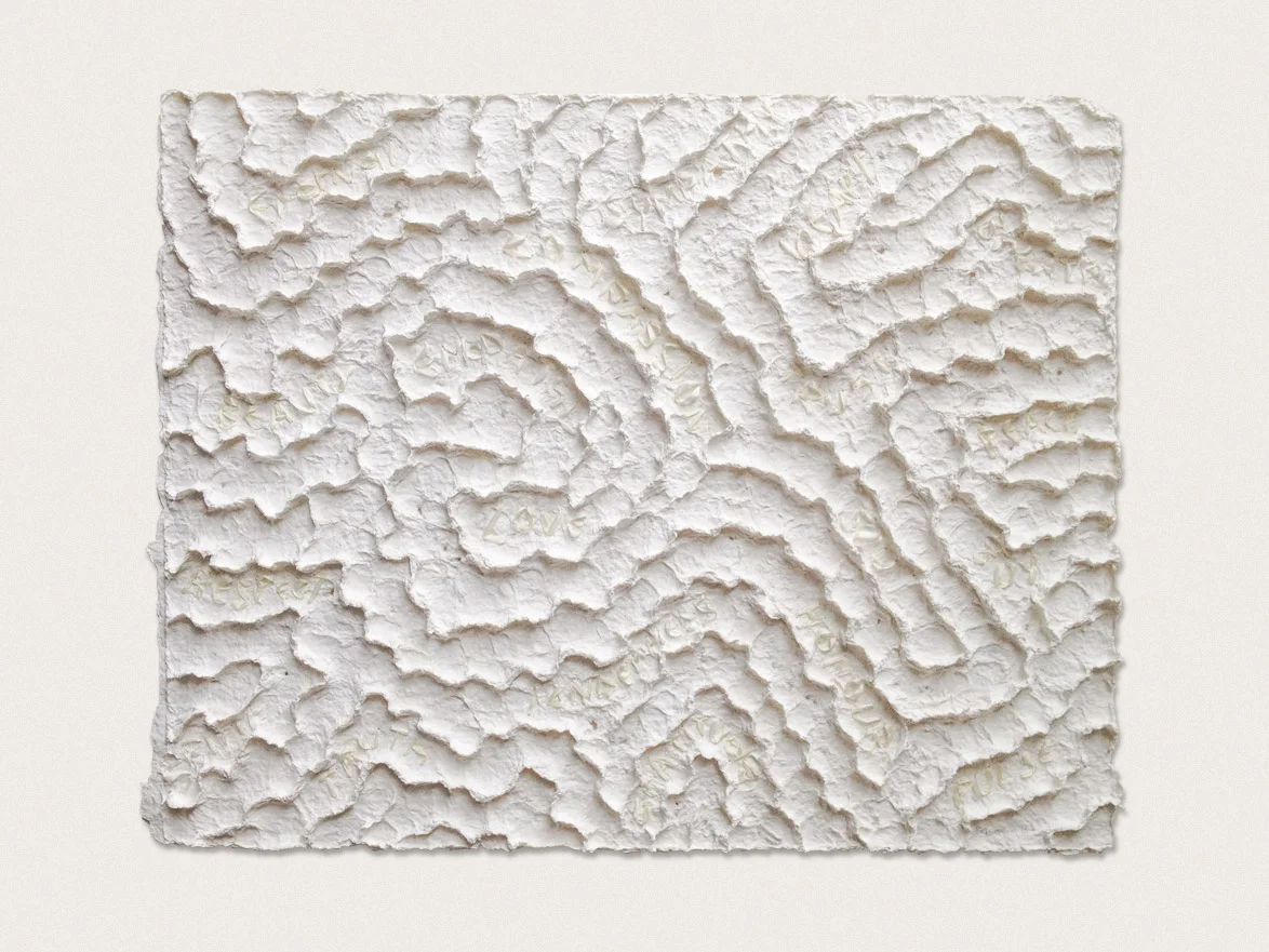 ‘Returning heart to mind’ Hand formed paper 46cm x 58cm