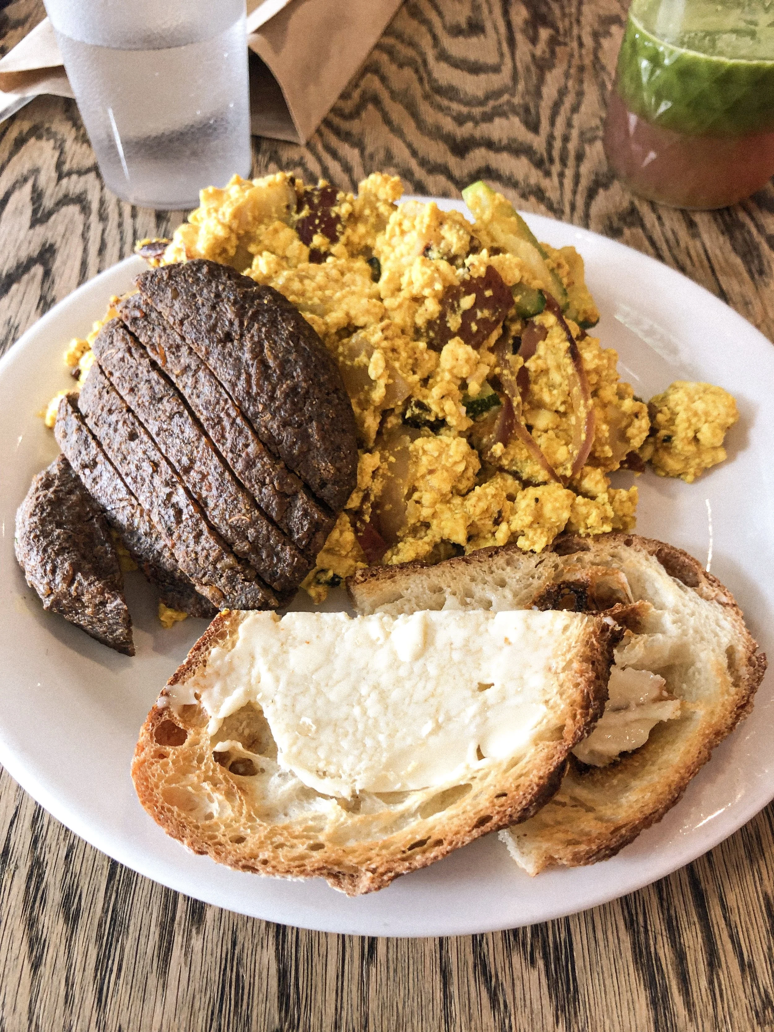 the Portland Scrample with sourdough toast. Seriously craving this combo right now.