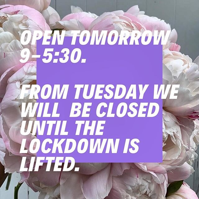 Oh my heads hurts.... to all our lovely and loyal customers tomorrow will be our last day of trade until the lockdown has passed. I will contact all my corporate customers and pending flower orders and brides.