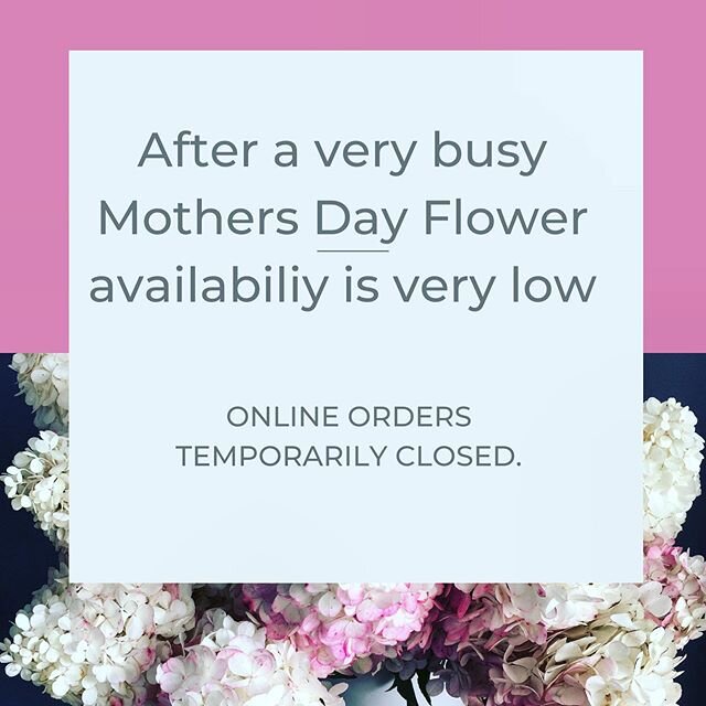 There is currently very limited flowers available, the online website will be closed until we can guarantee a good supply of flowers from our growers. Thank you for your patience.