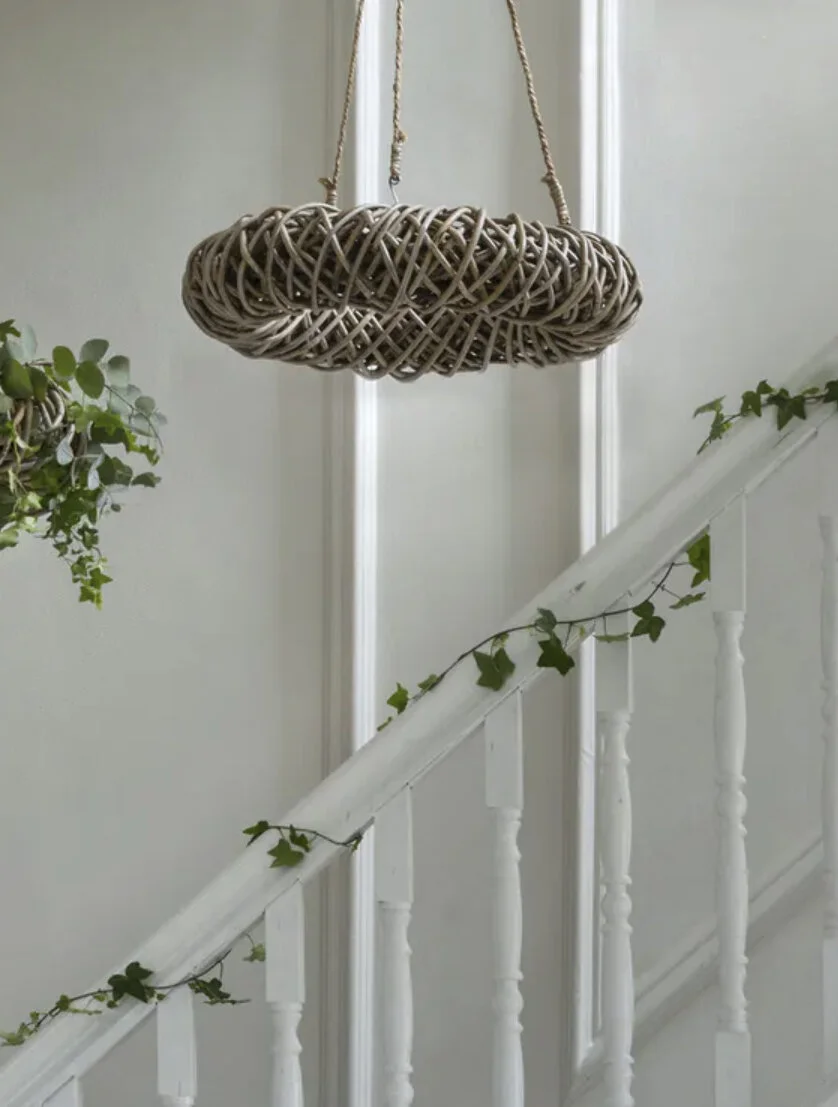 Rattan hanging wreath