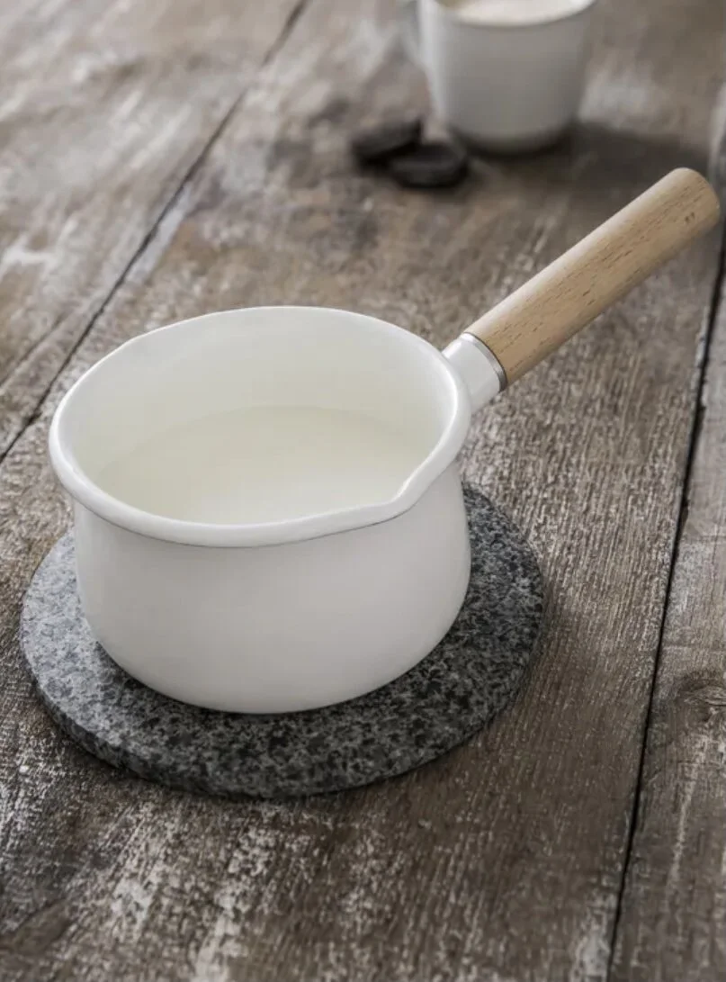 White Enamel Milk Pan