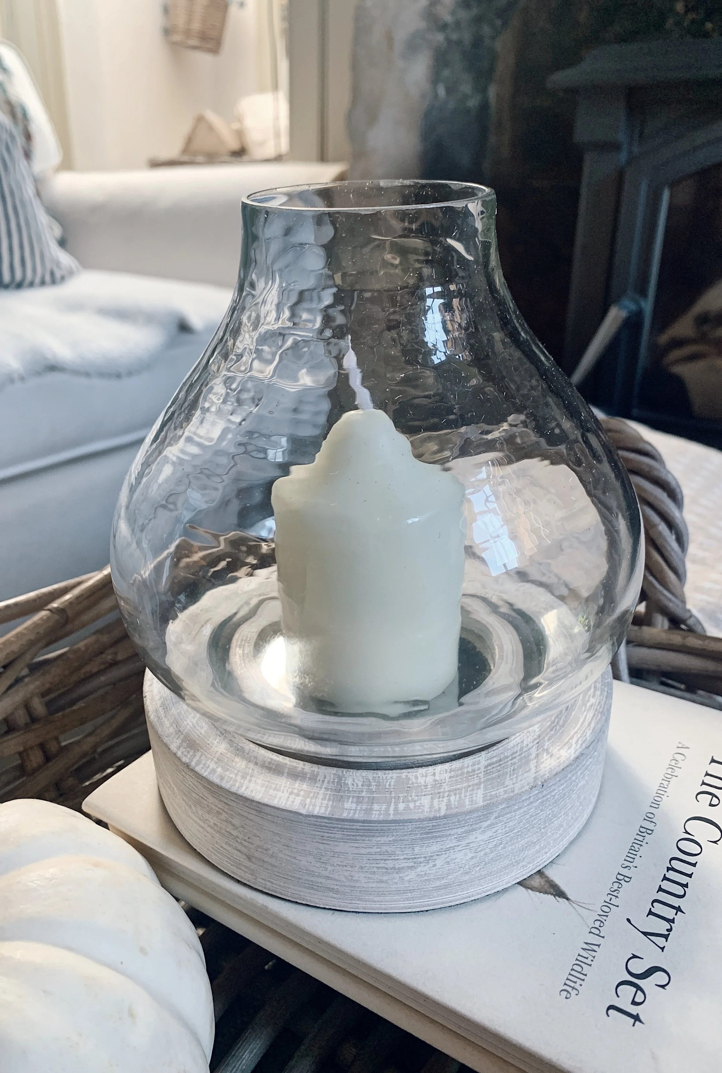 Glass Globe Hurricane Lantern * Sold Out