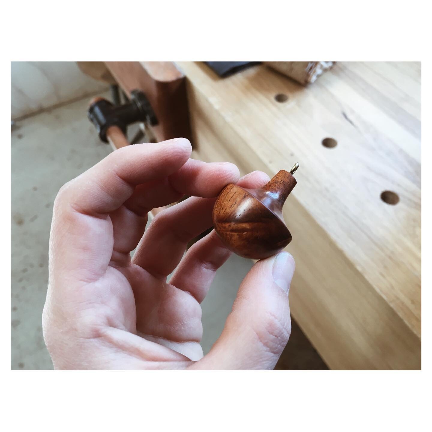 Beautiful Blackwood. We&rsquo;ve had this little turned piece in our stock pile for... years. It&rsquo;s probably our favourite - it&rsquo;s beautiful. Today we are going to include this very special nugget in a brass rings mobile (it&rsquo;s actuall