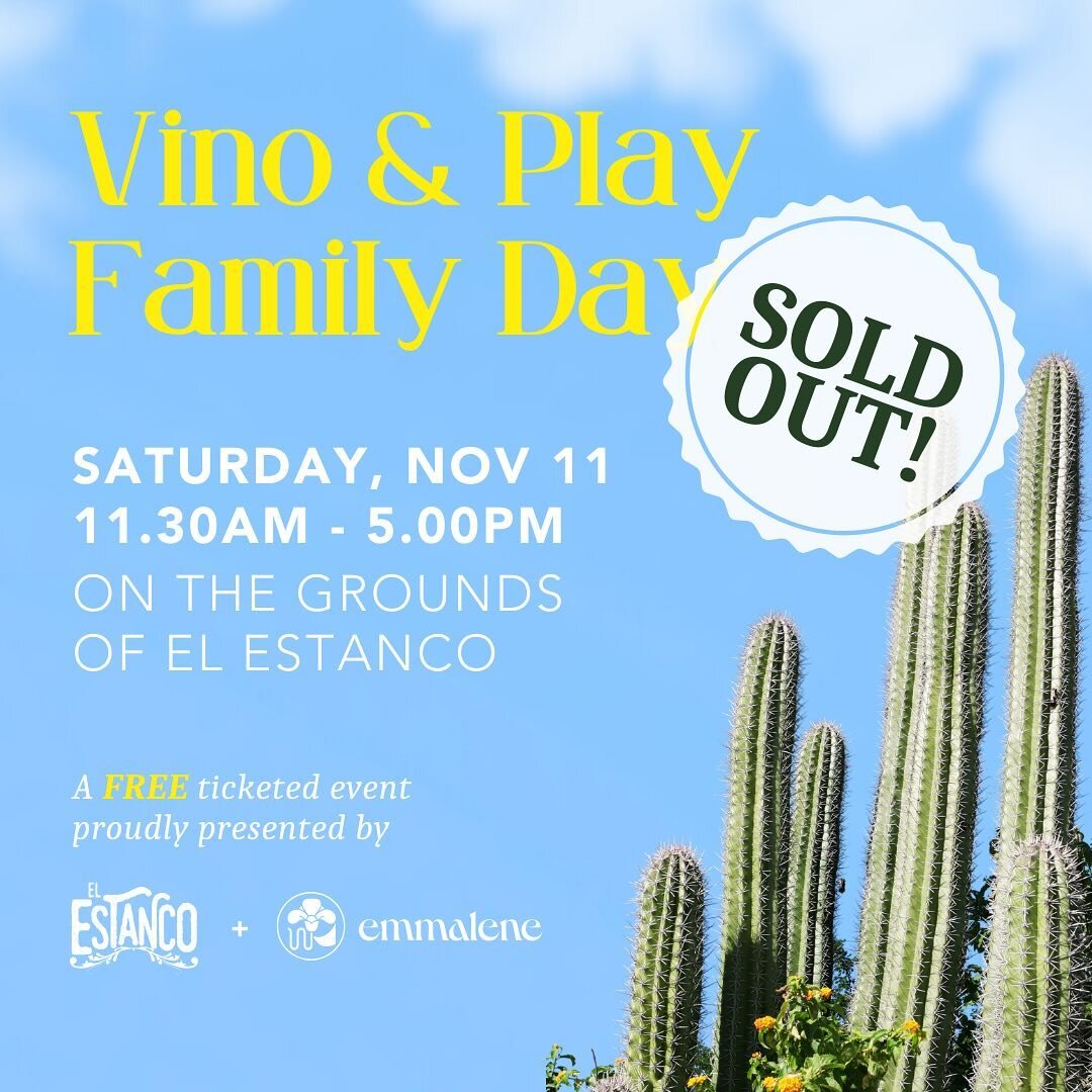**SOLD OUT**

Emmalene and El Estanco are teaming up for an exciting day! Please be aware that we'll be closed on Saturday, November 11th for this fantastic partnership event.🌵 @emmalene_wines