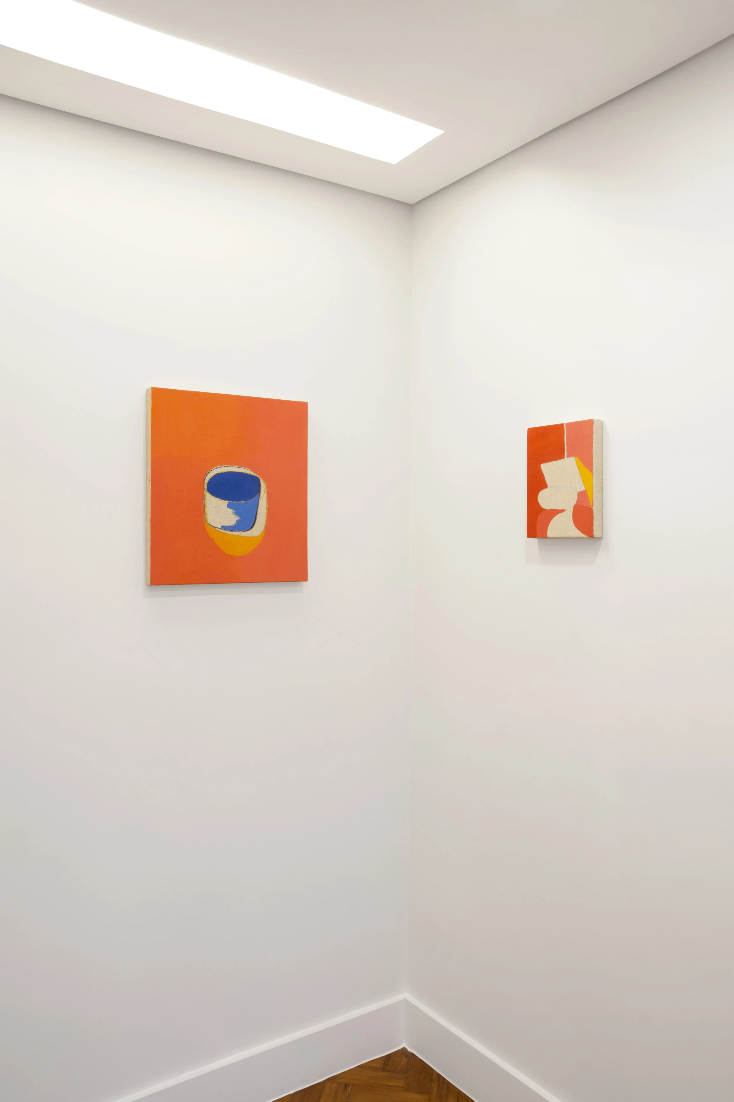 Roni Horn, oil painting, wax pencil and charcoal on linen (2018) and Piazzas, oil painting and pencil on linen (2018)