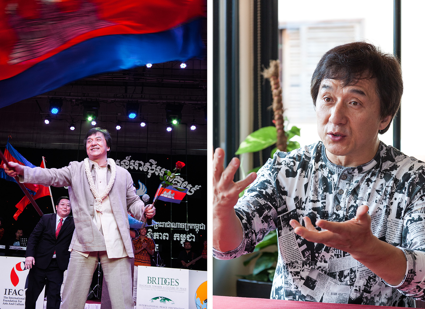 Jackie Chan, SEA TV and Malis Rstnt Phnom Penh, Bridges Int. Peace Foundation