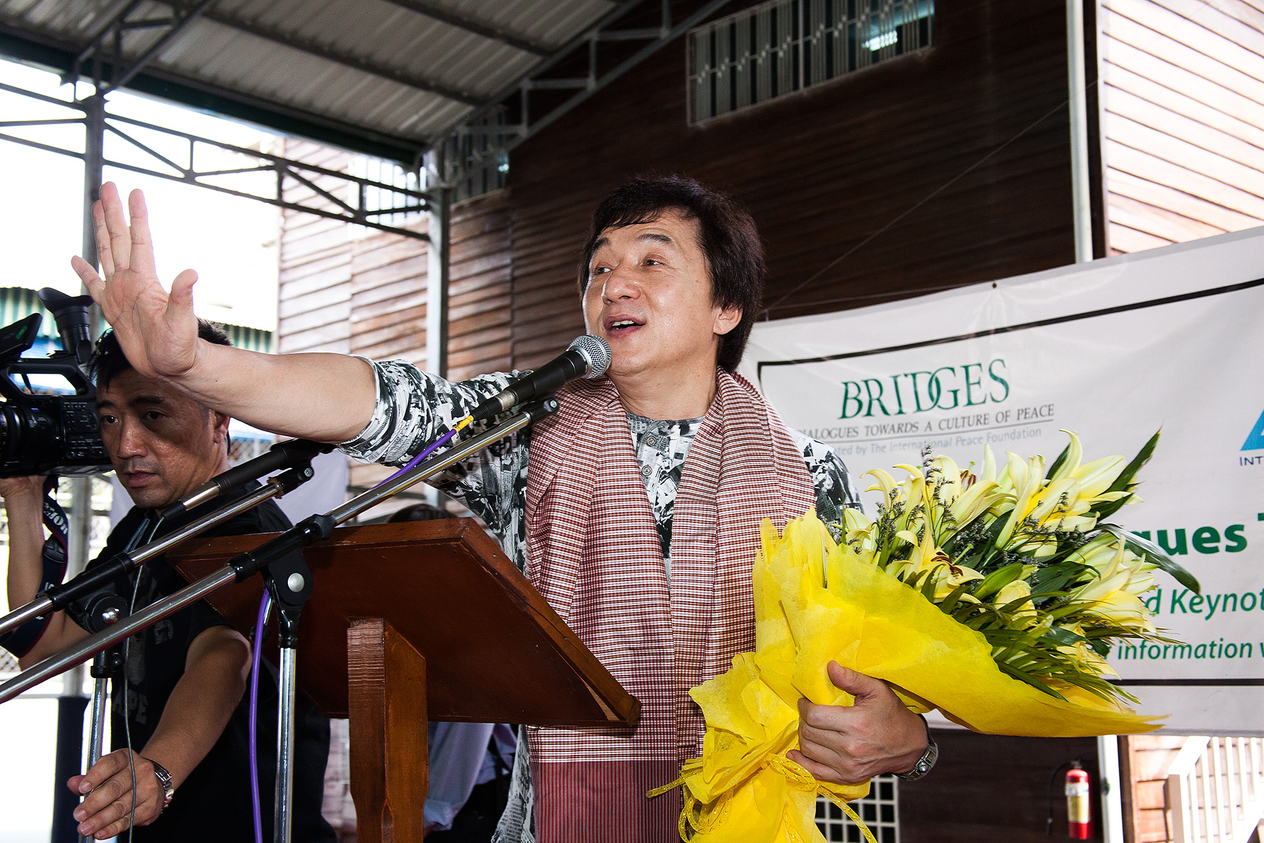 Jackie Chan, ISPP School, Phnom Penh, Bridges Int. Peace Foundation