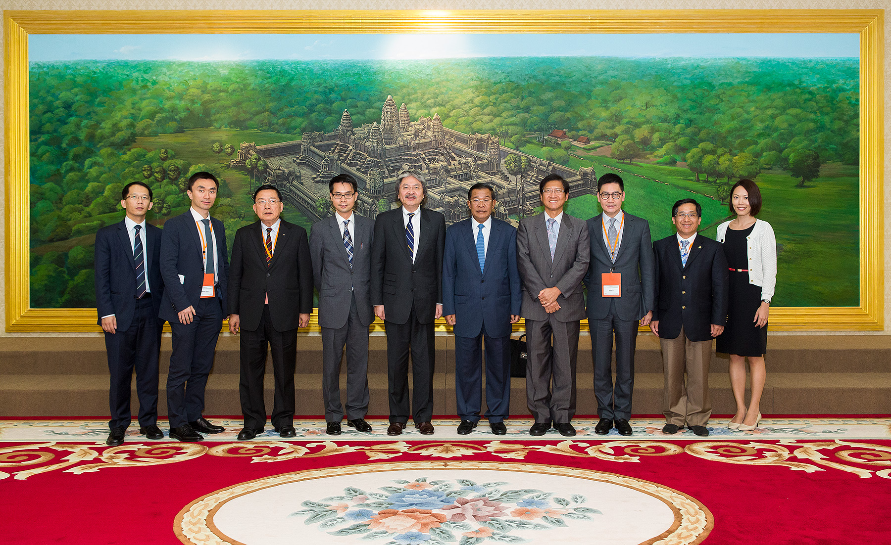 Cambodia Prime Minister Hun Sen and HKTDC Delligates , Peace Palace Phnom Penh