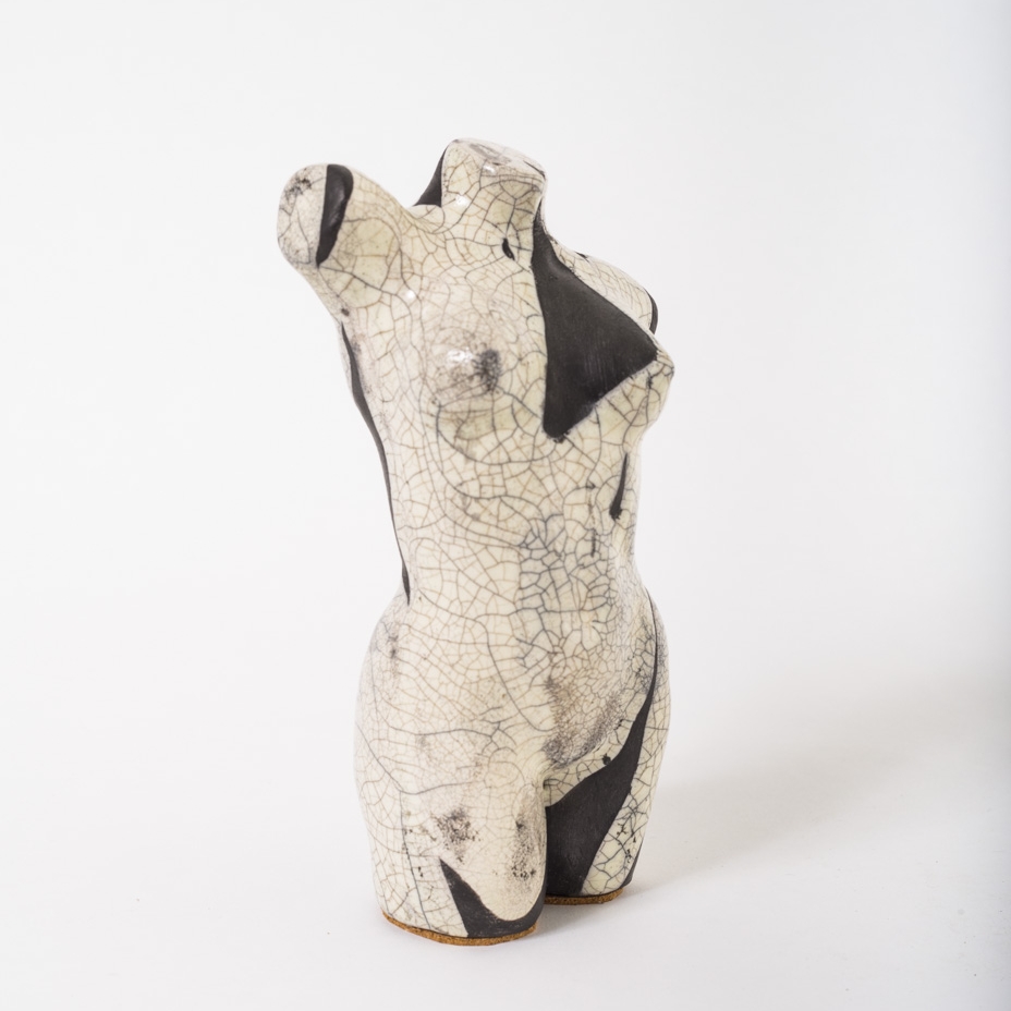 Ceramic Raku Woman Sculpture