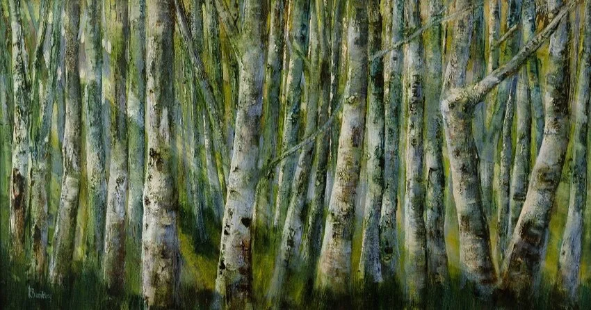 30.In+to+the+woods..Oil+on+panel+.80x42cm+Frame+95x57cm.£2200.jpg
