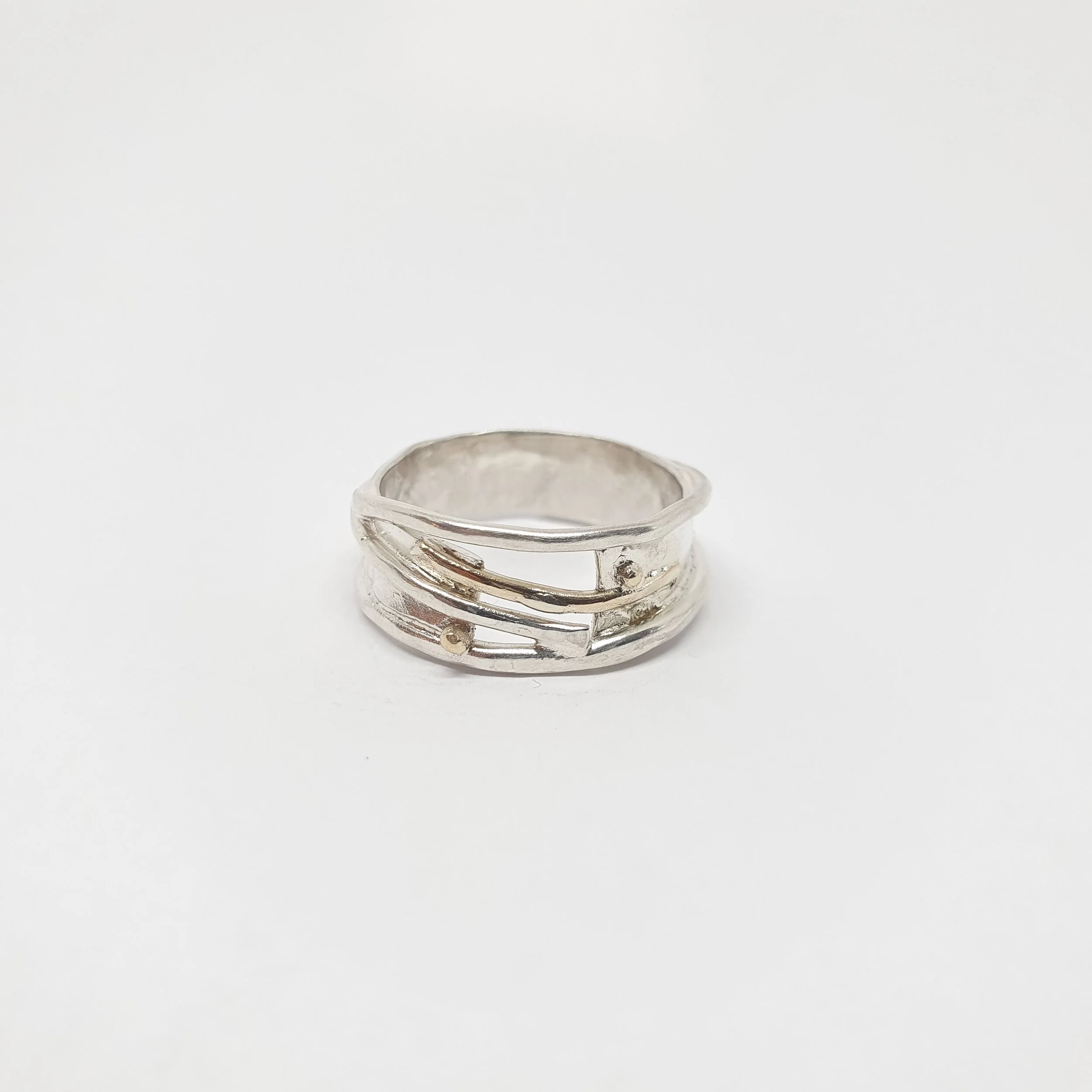 MISU Silver and 9ct Gold Ring