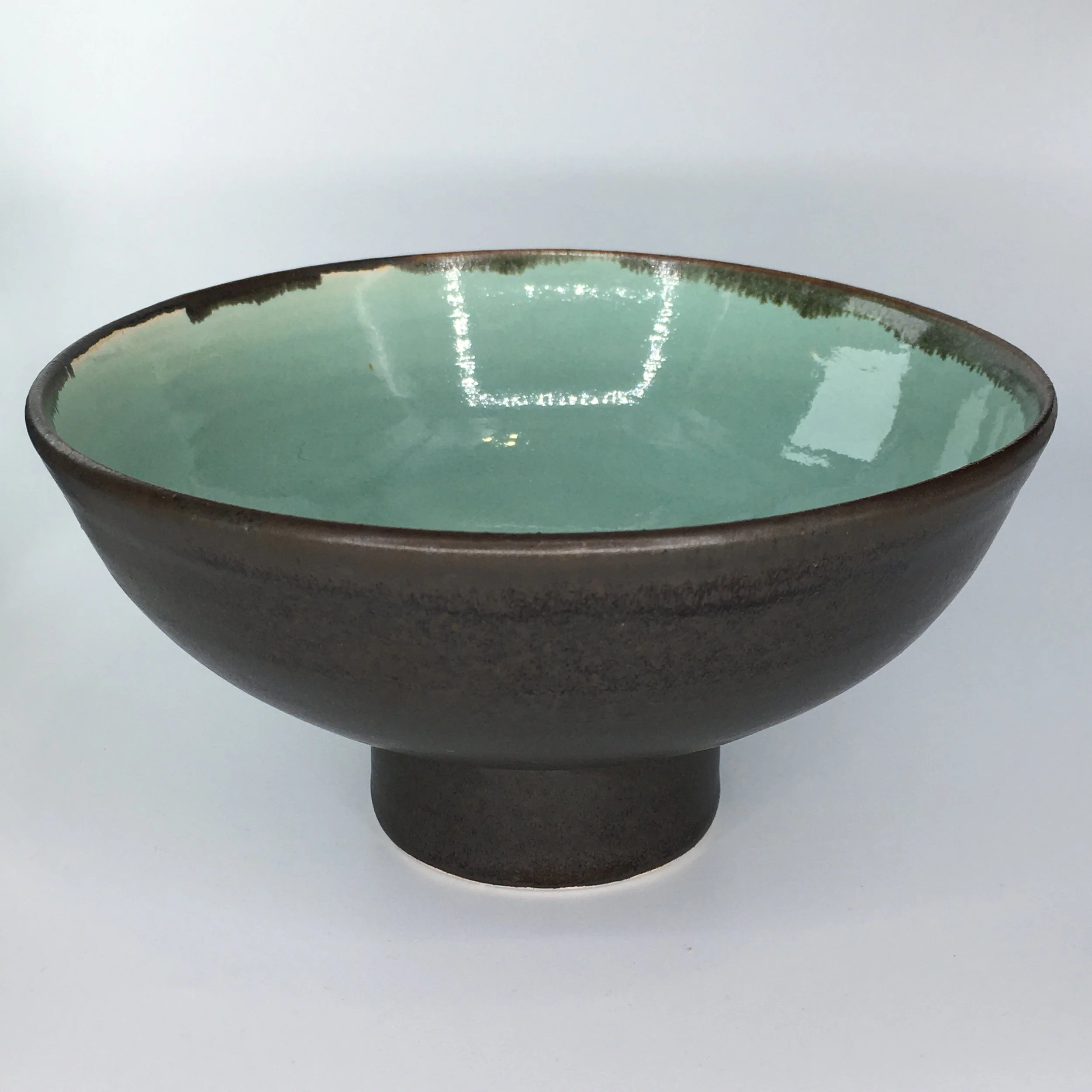 Curved Tall Bowl (Black Glazed Exterior)