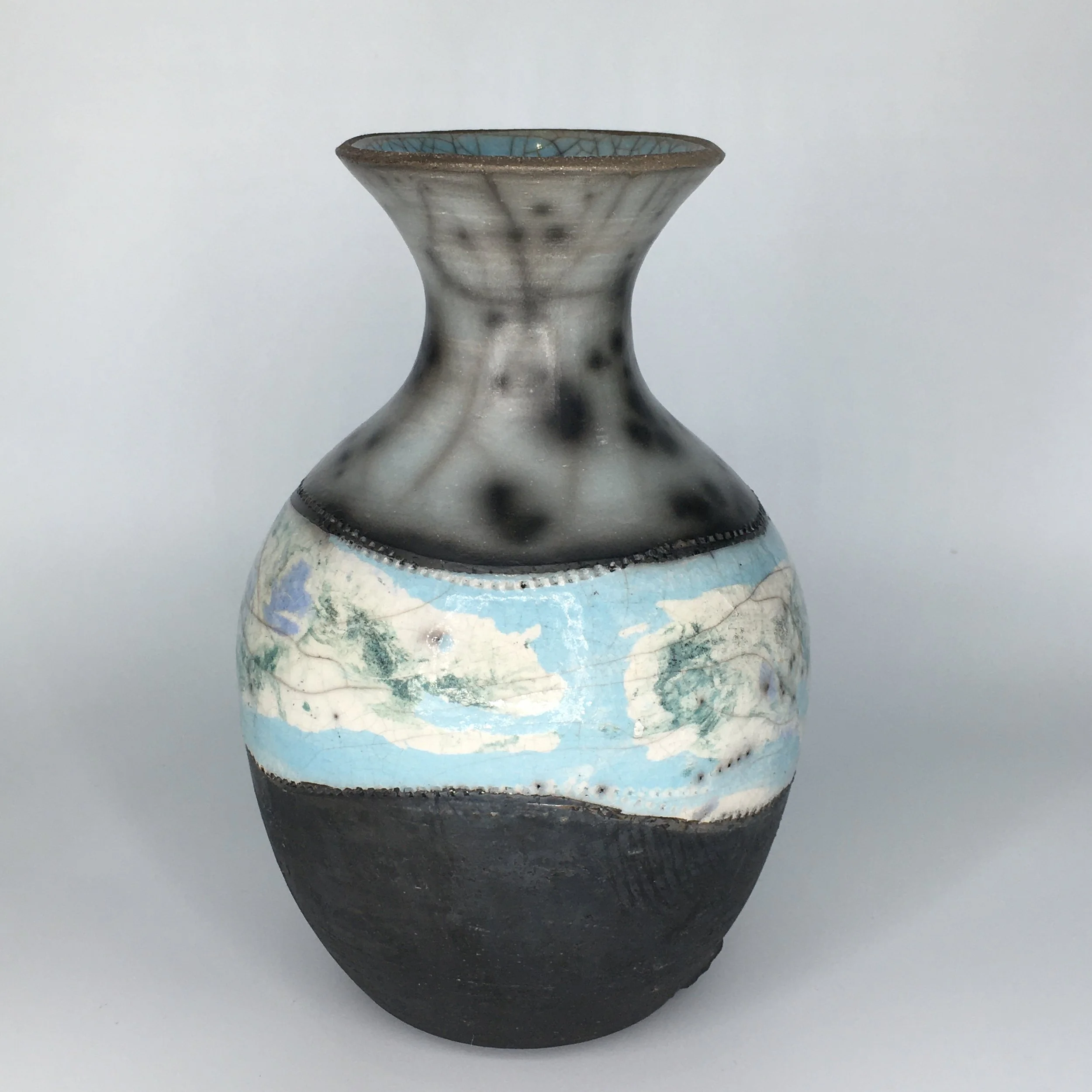 Small Raku Planet Bottle