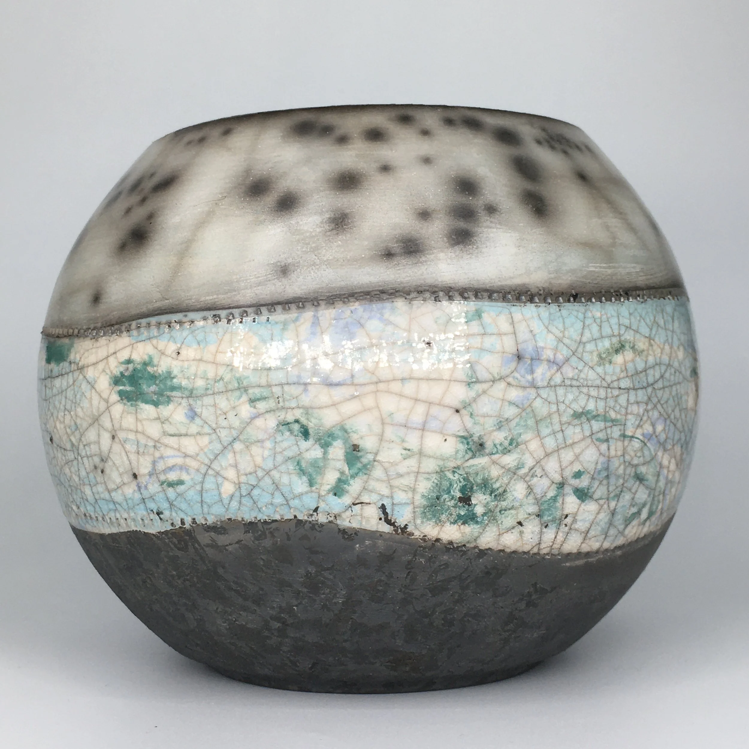 Small Raku Planet Vase